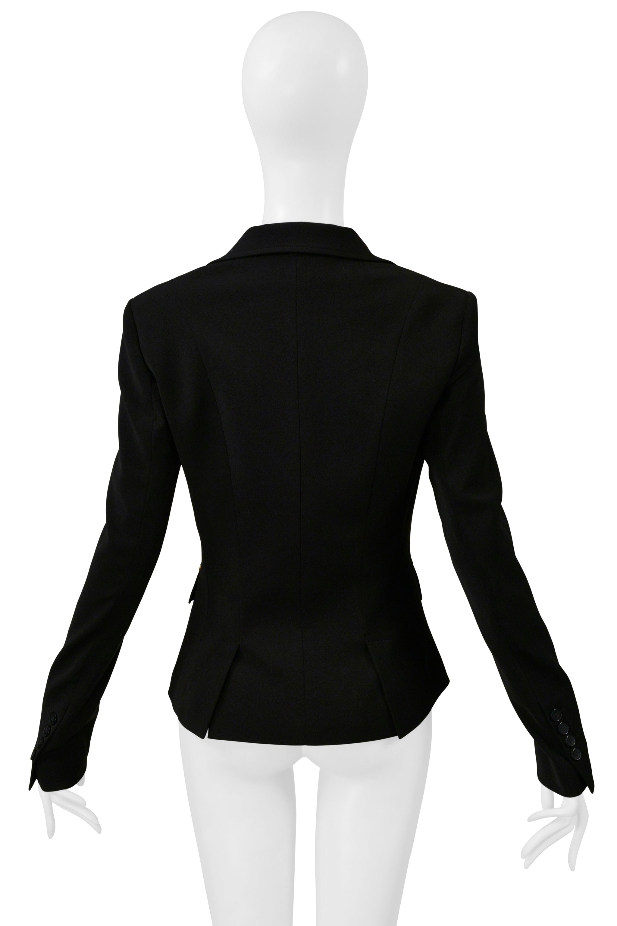 JOHN GALLIANO BLACK FITTED TWO BUTTON JACKET W POCKETS