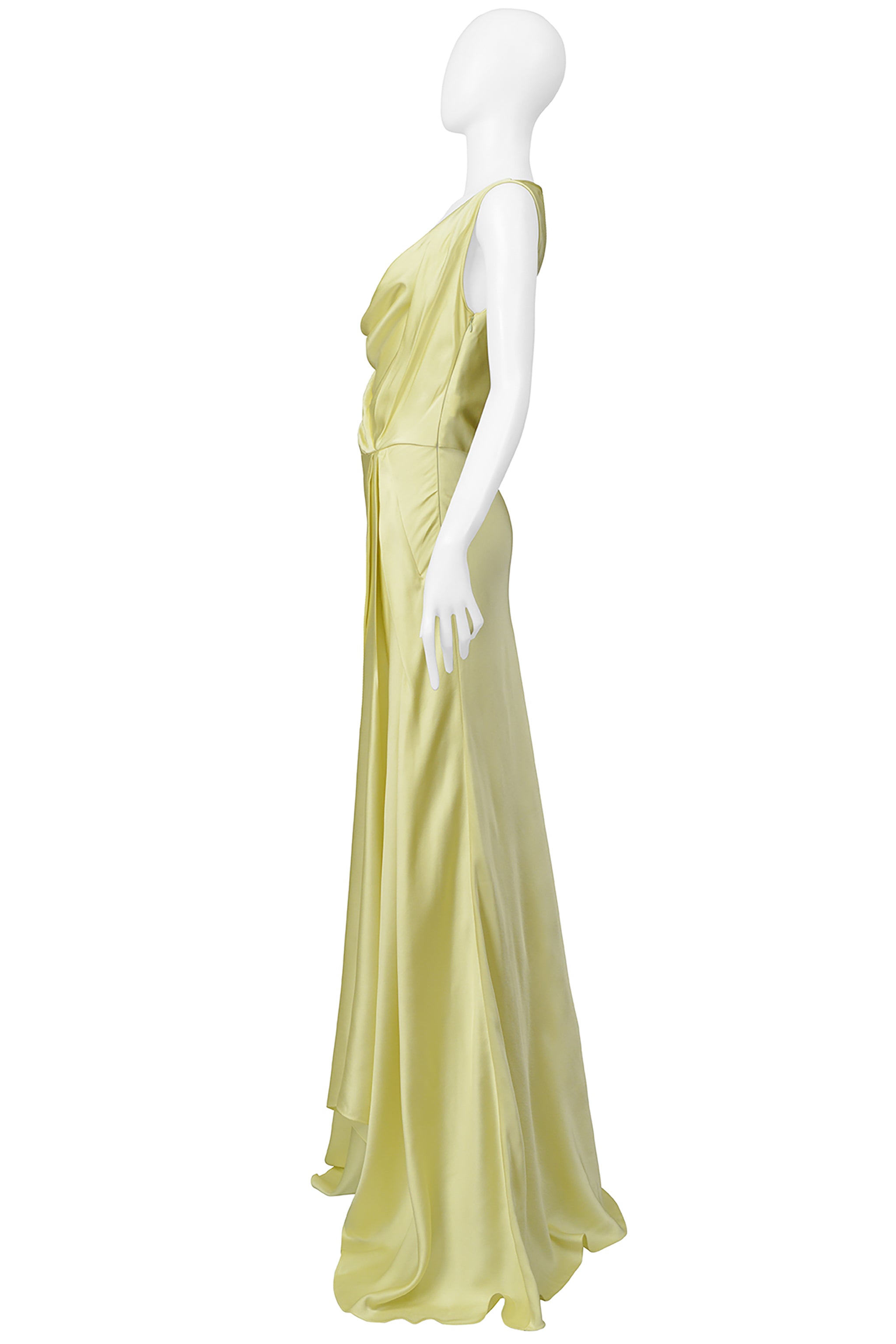 JOHN GALLIANO LEMON MERINGUE SATIN EVENING GOWN 2000S