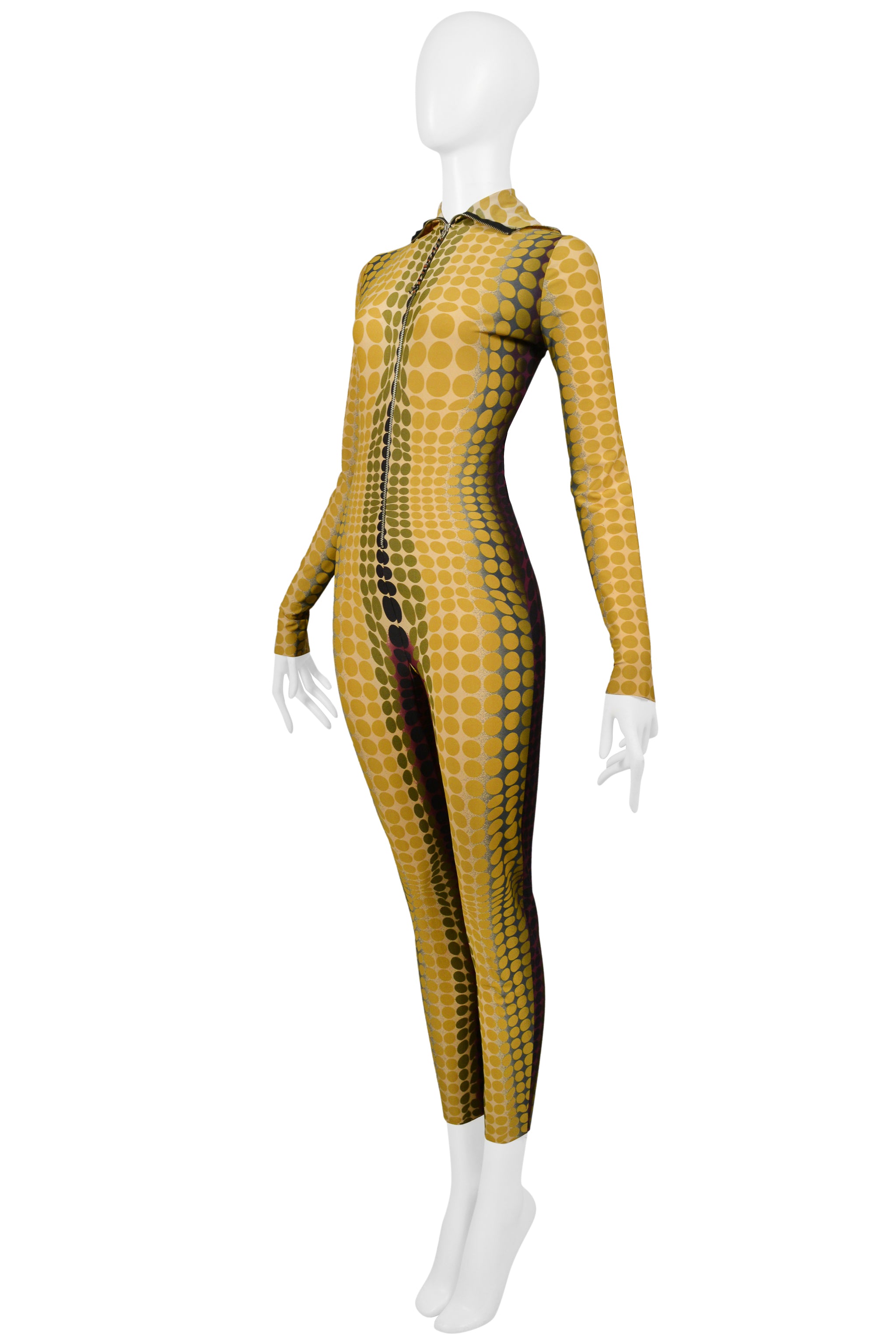 JEAN PAUL GAULTIER ICONIC YELLOW DOT "CYBER" JUMPSUIT 1995
