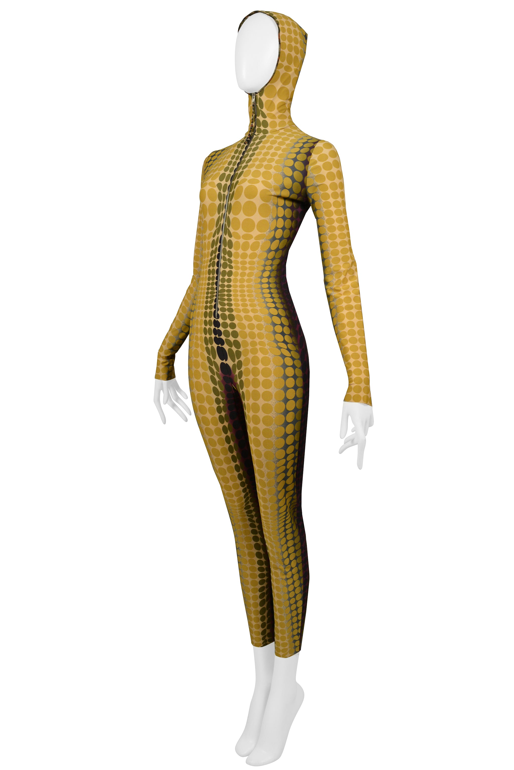 JEAN PAUL GAULTIER ICONIC YELLOW DOT "CYBER" JUMPSUIT 1995