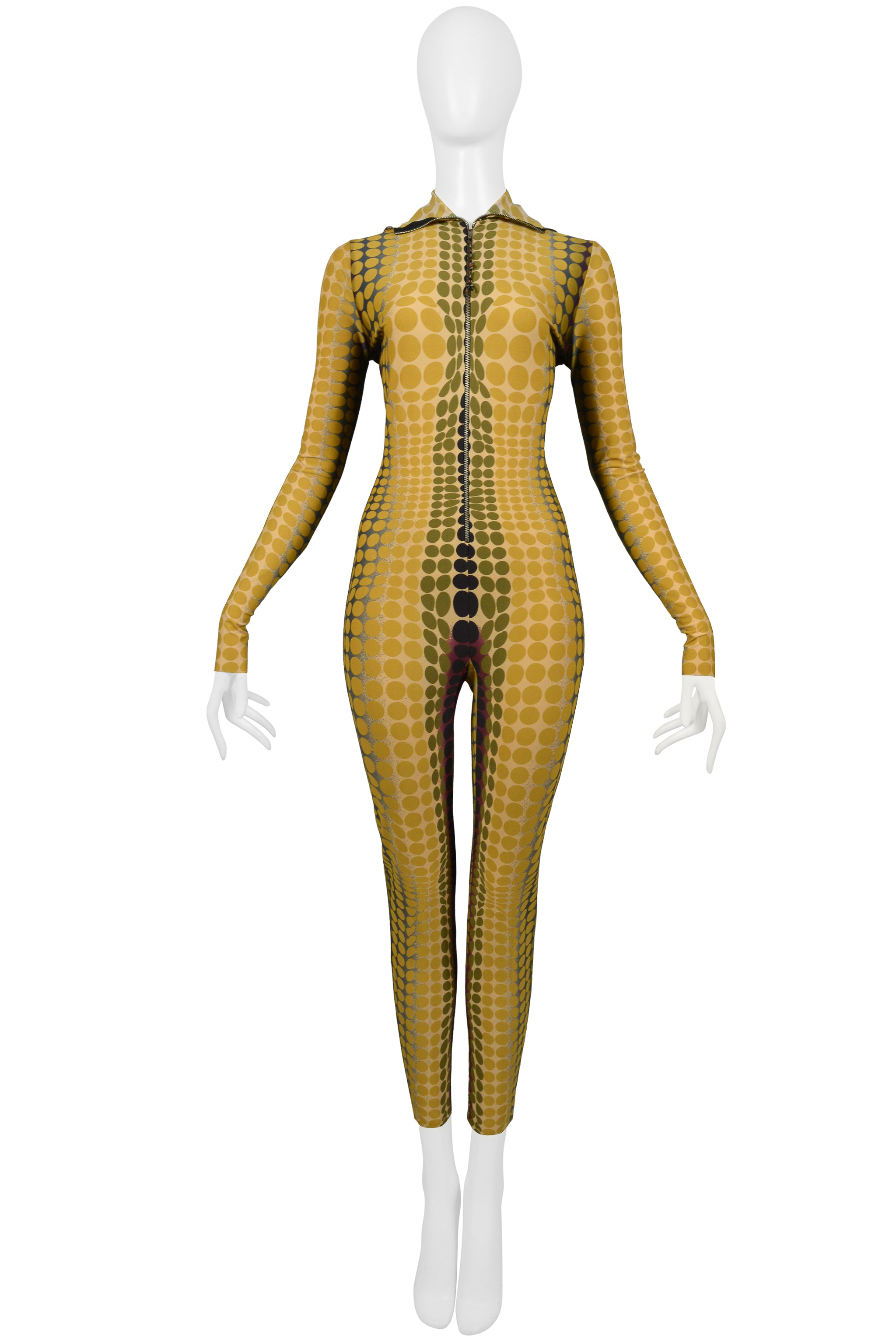JEAN PAUL GAULTIER ICONIC YELLOW DOT "CYBER" JUMPSUIT 1995