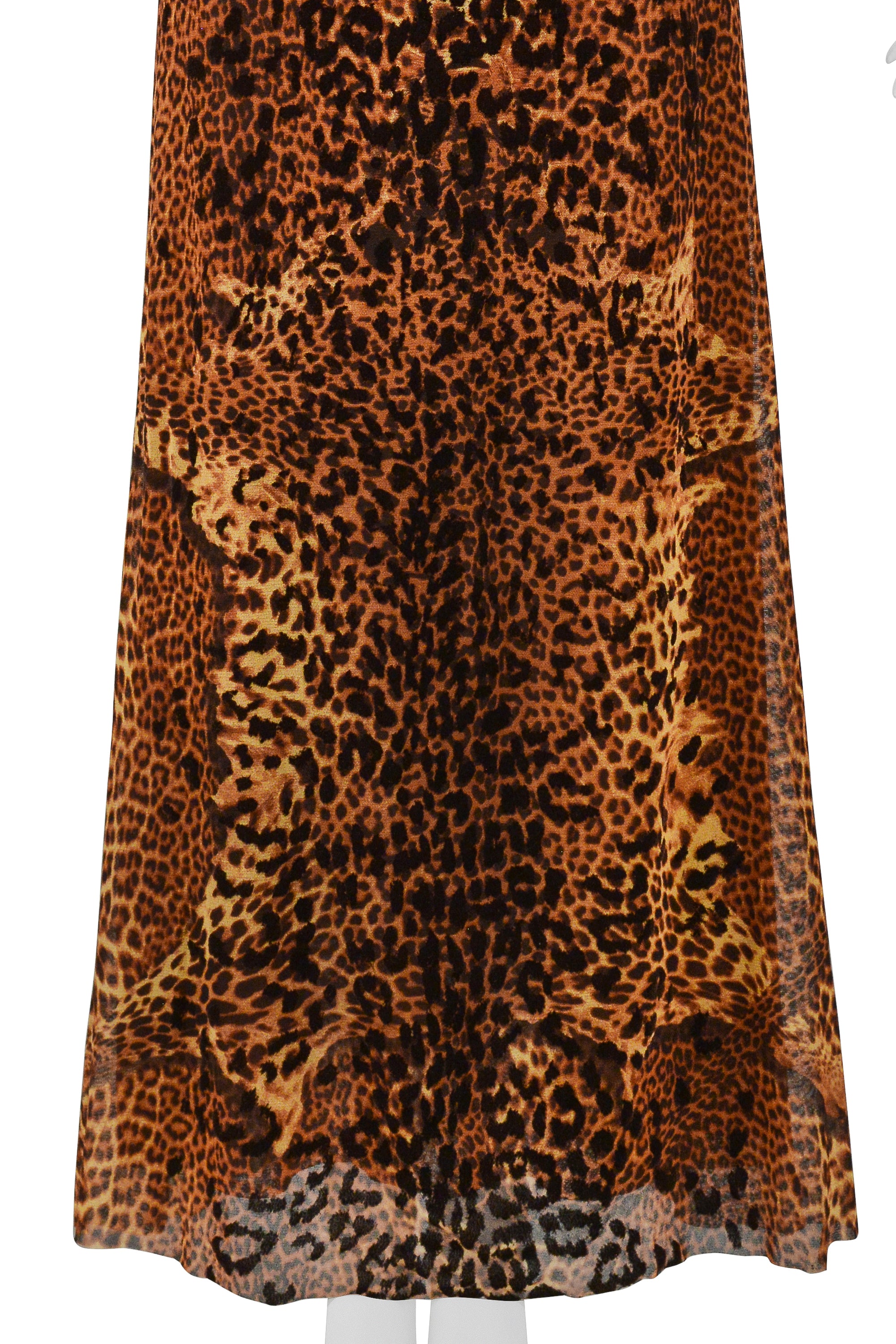 JEAN PAUL GAULTIER LEOPARD PRINT TOP & SKIRT ENSEMBLE