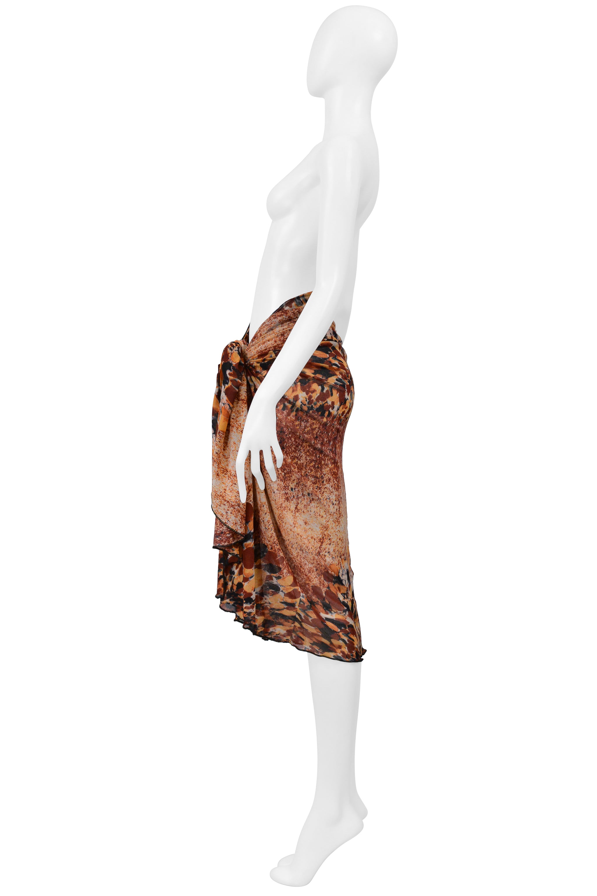 JEAN PAUL GAULTIER PRINTED MESH PAREO SCARF