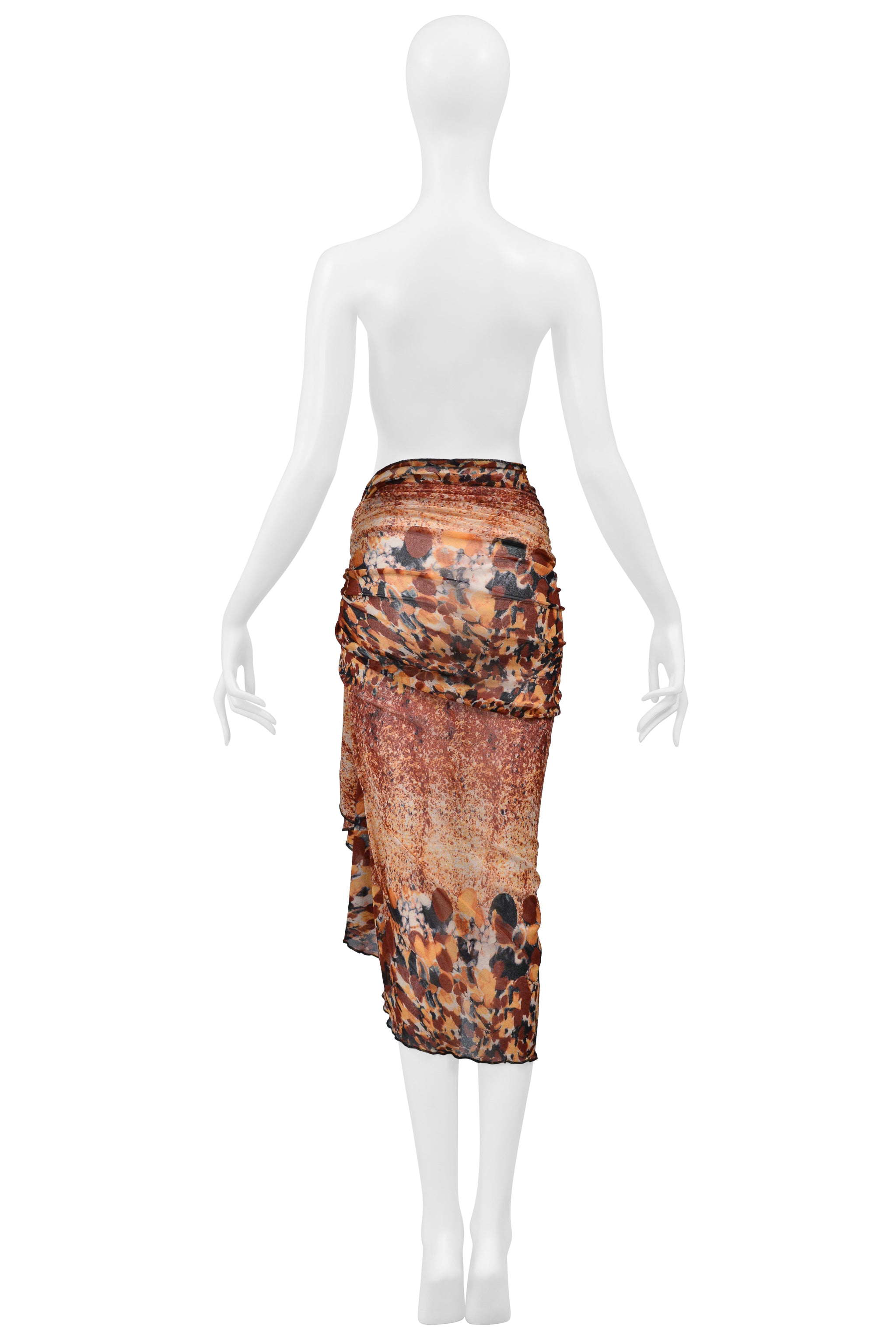 JEAN PAUL GAULTIER PRINTED MESH PAREO SCARF