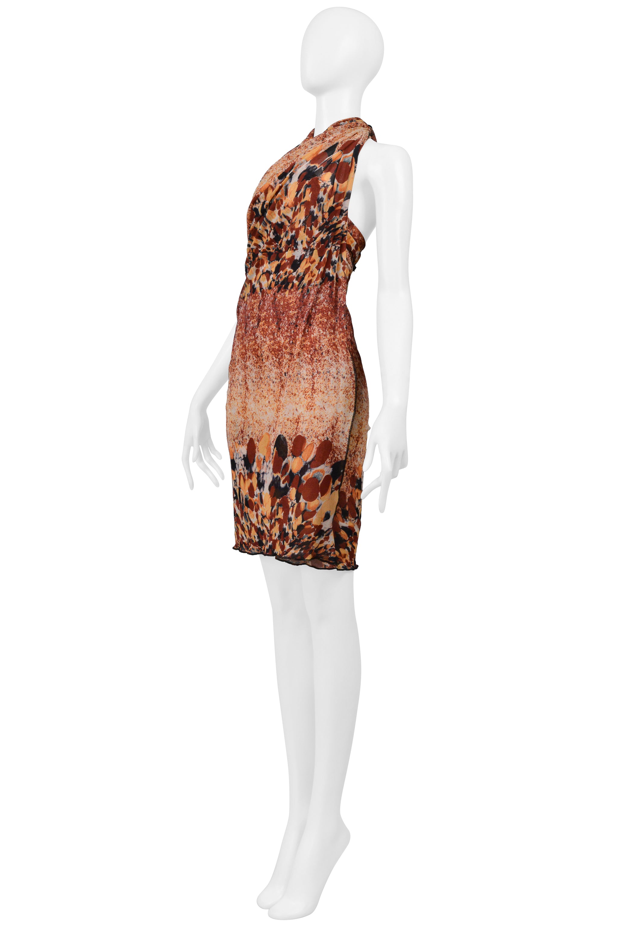 JEAN PAUL GAULTIER PRINTED MESH PAREO SCARF