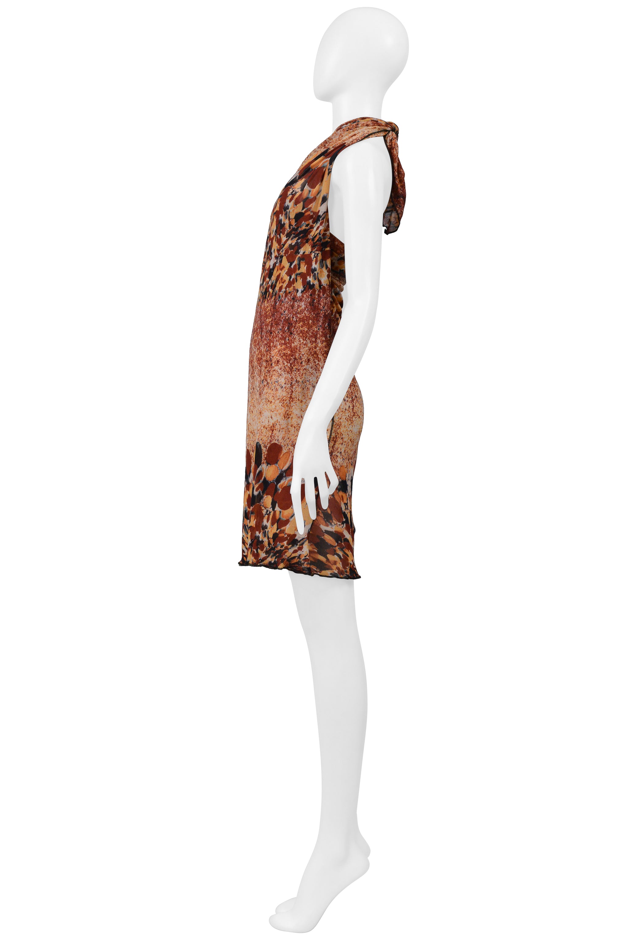 JEAN PAUL GAULTIER PRINTED MESH PAREO SCARF