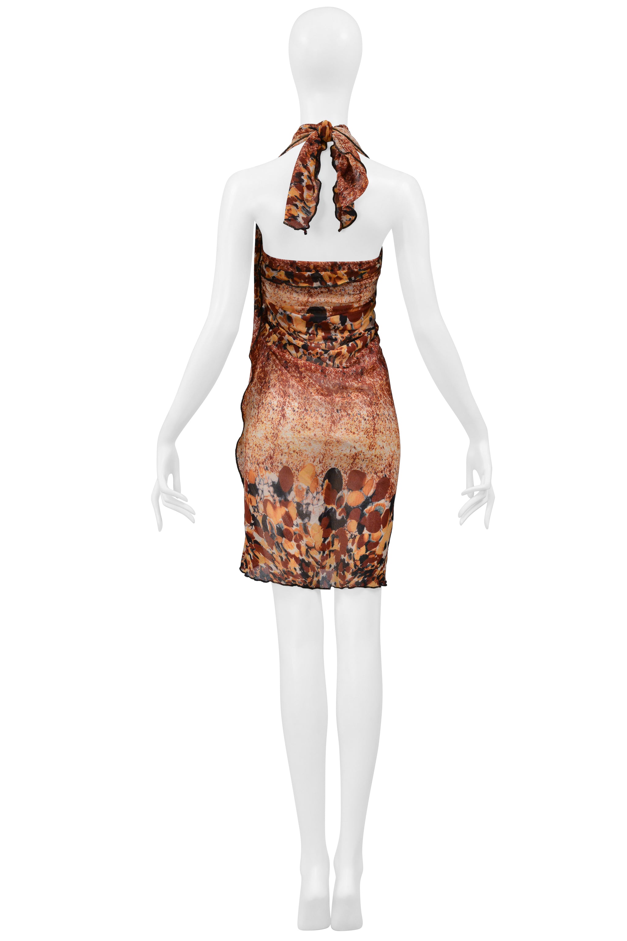 JEAN PAUL GAULTIER PRINTED MESH PAREO SCARF