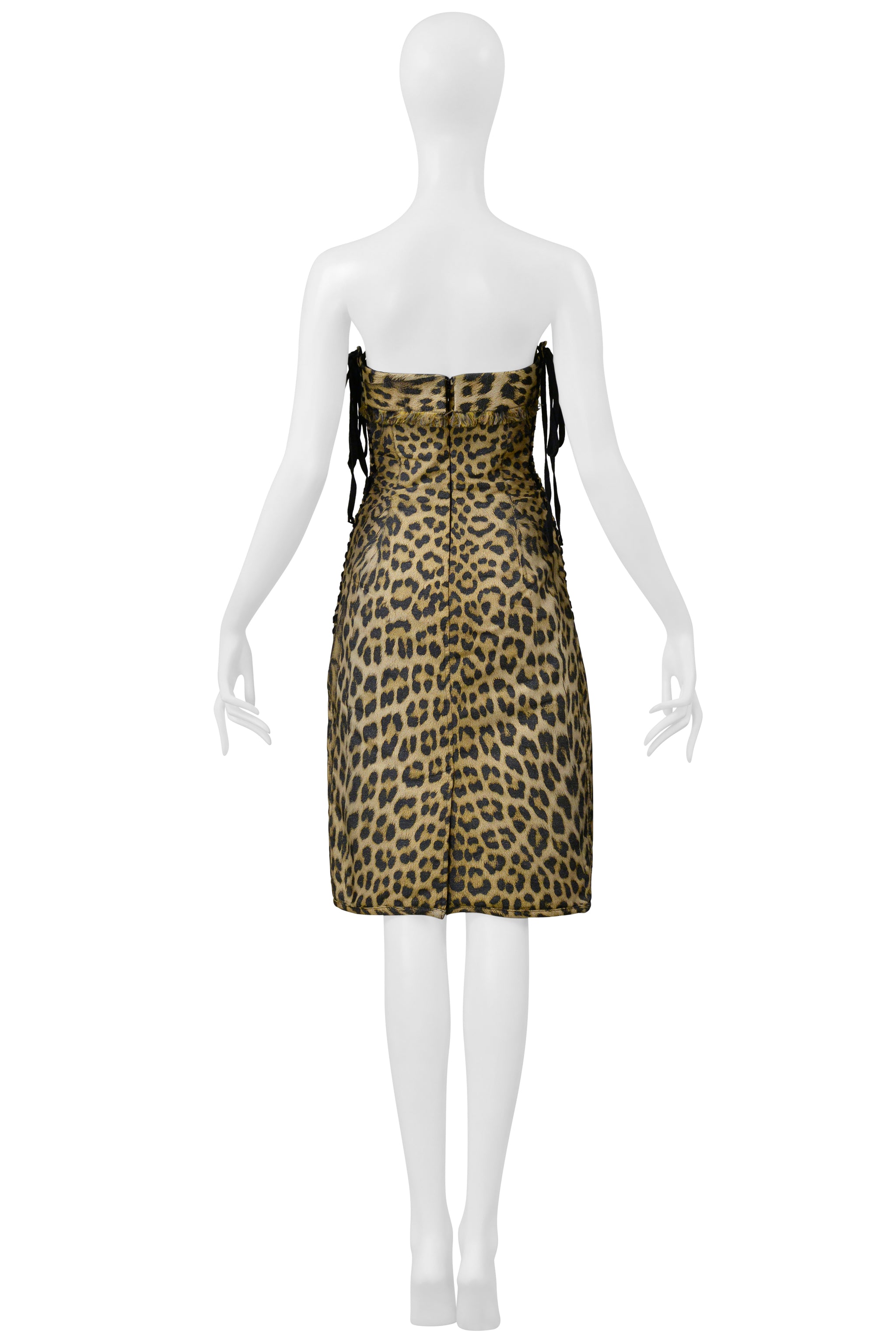 JEAN PAUL GAULTIER TROMPE L'OEIL LEOPARD PRINT DRESS AND CORSET LACING 2004