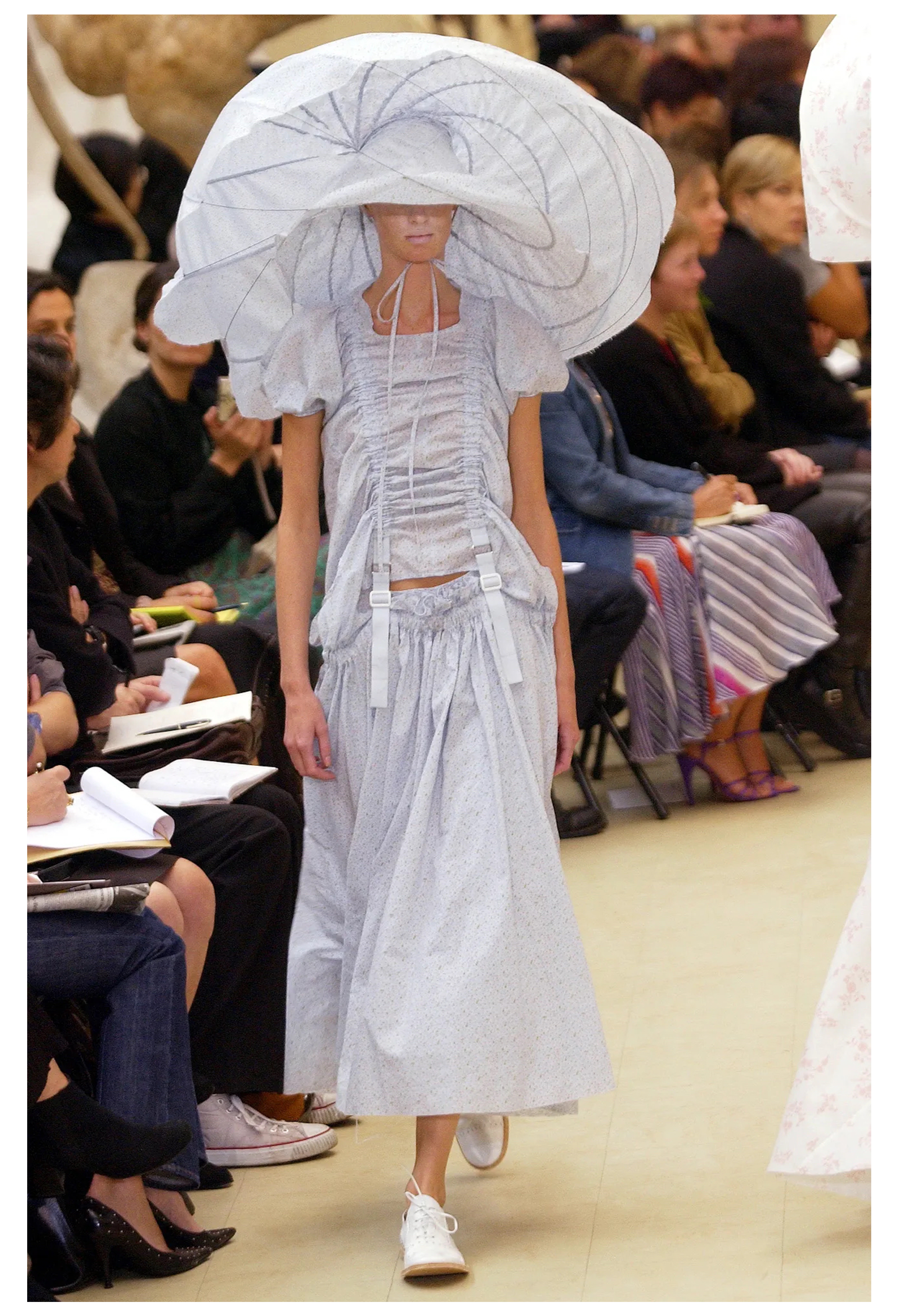 JUNYA WATANABE BLACK COTTON PARACHUTE DRESS WITH CUTOUT 2003