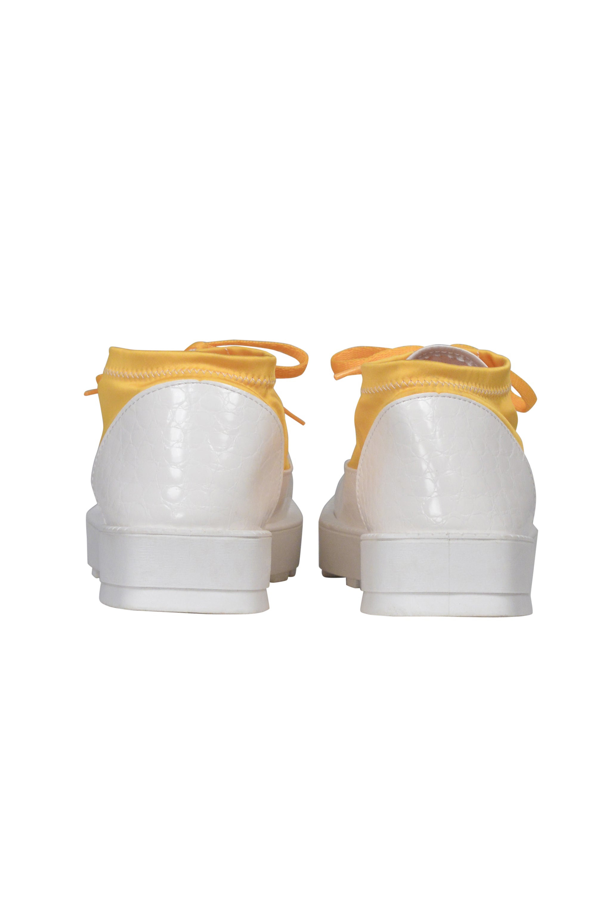 GHOSTIN BY PIERRE GIROD ORANGE AND WHITE LACE UP TRAINERS