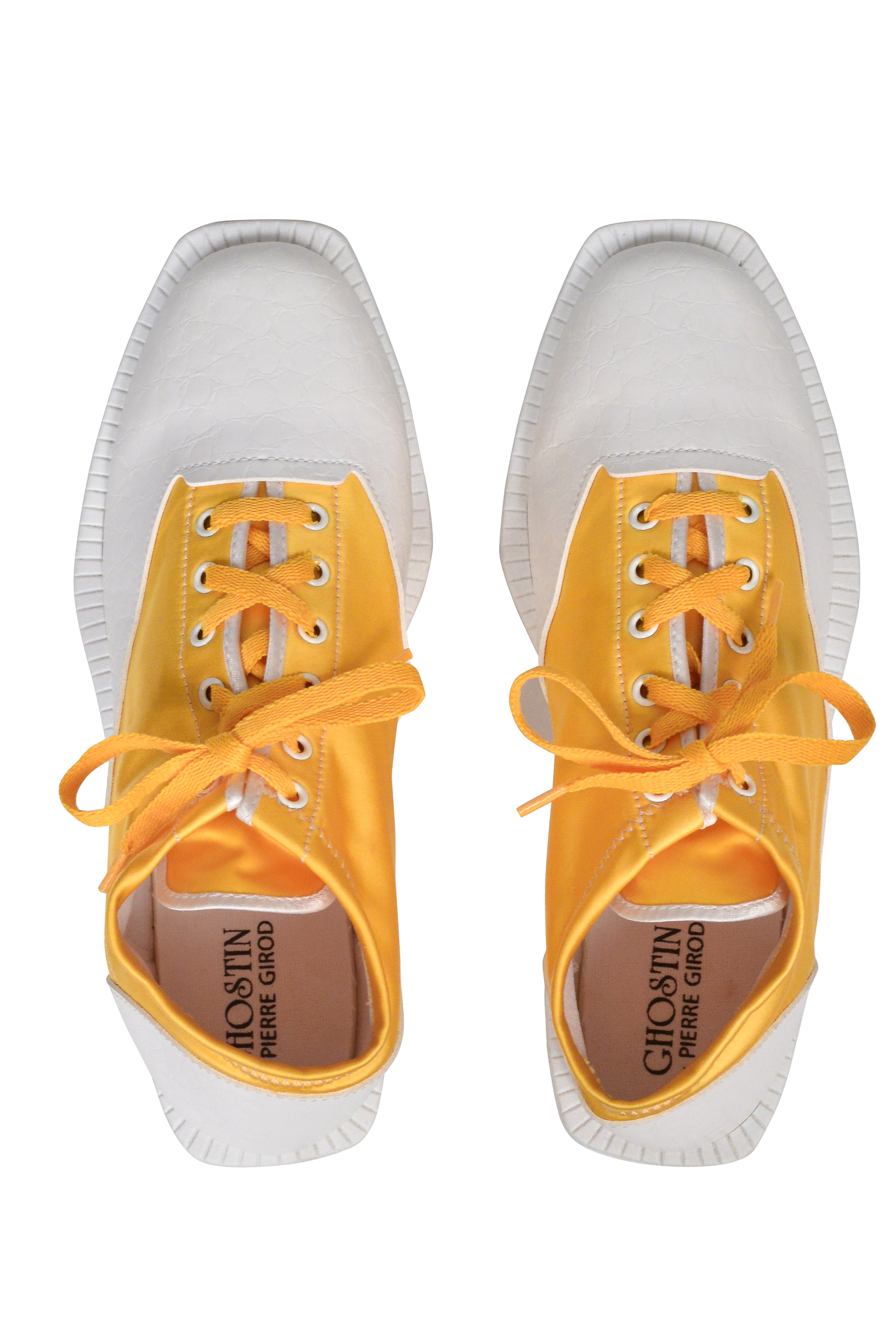 GHOSTIN BY PIERRE GIROD ORANGE AND WHITE LACE UP TRAINERS