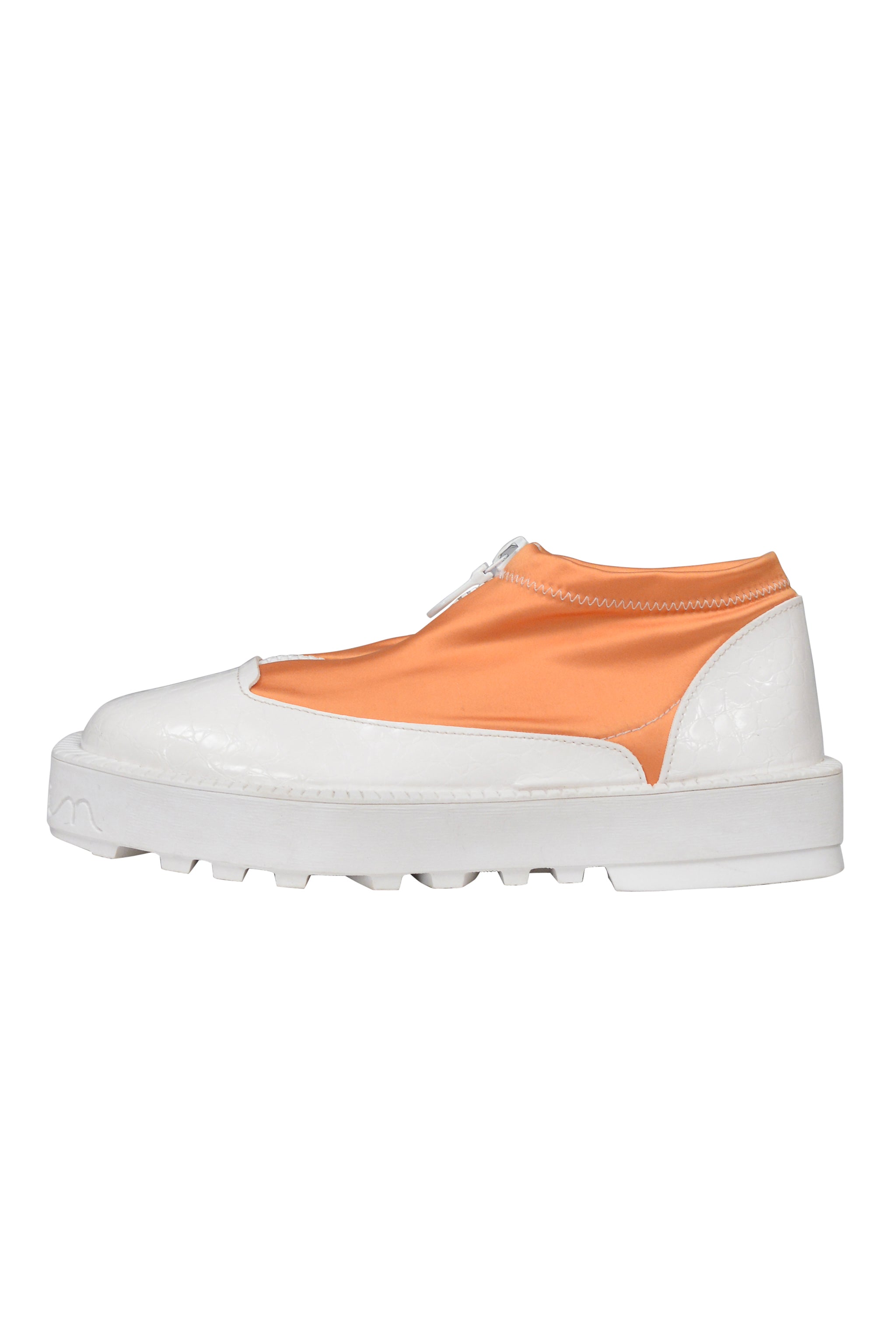 GHOSTIN BY PIERRE GIROD ORANGE AND WHITE ZIPPER TRAINERS