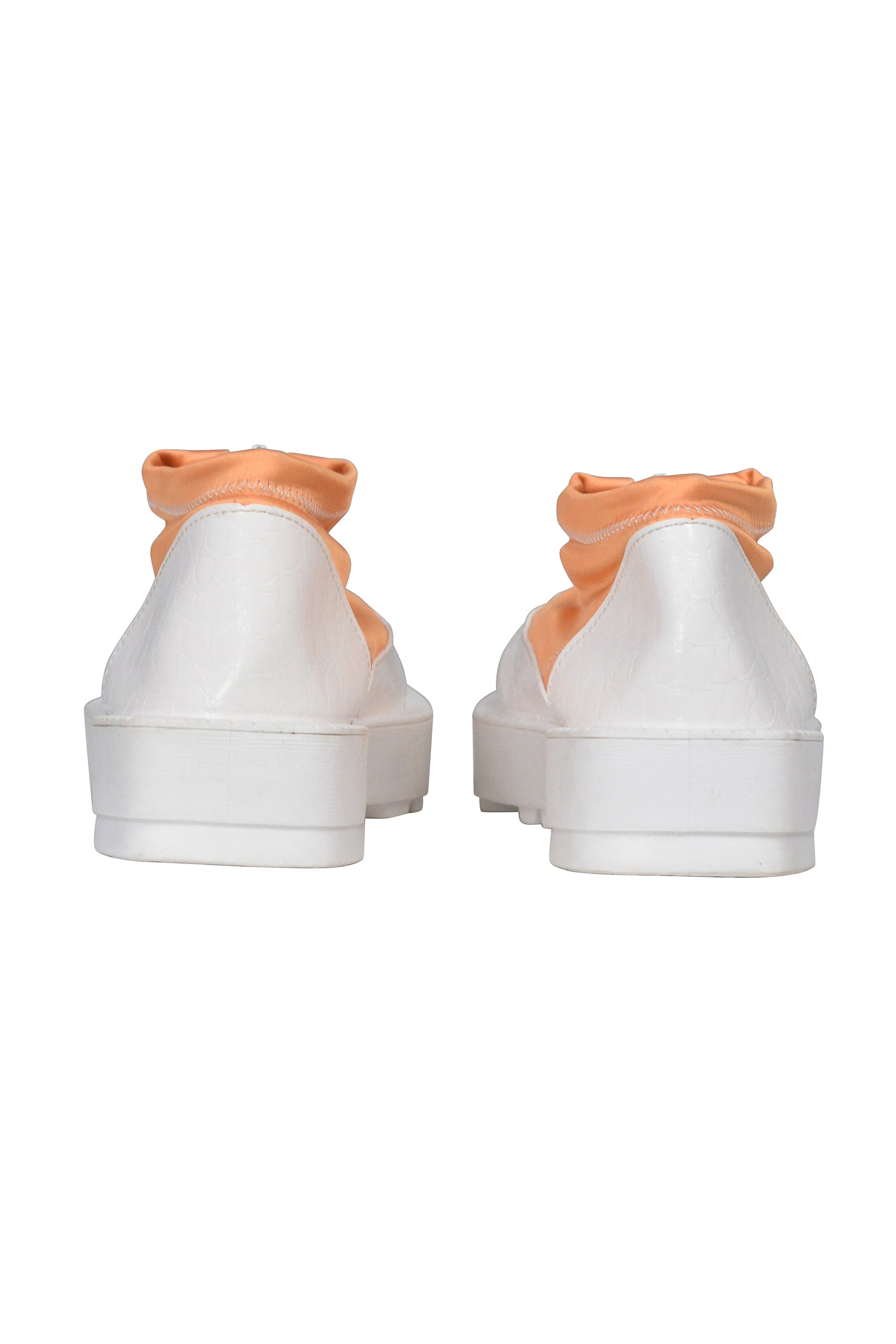GHOSTIN BY PIERRE GIROD ORANGE AND WHITE ZIPPER TRAINERS