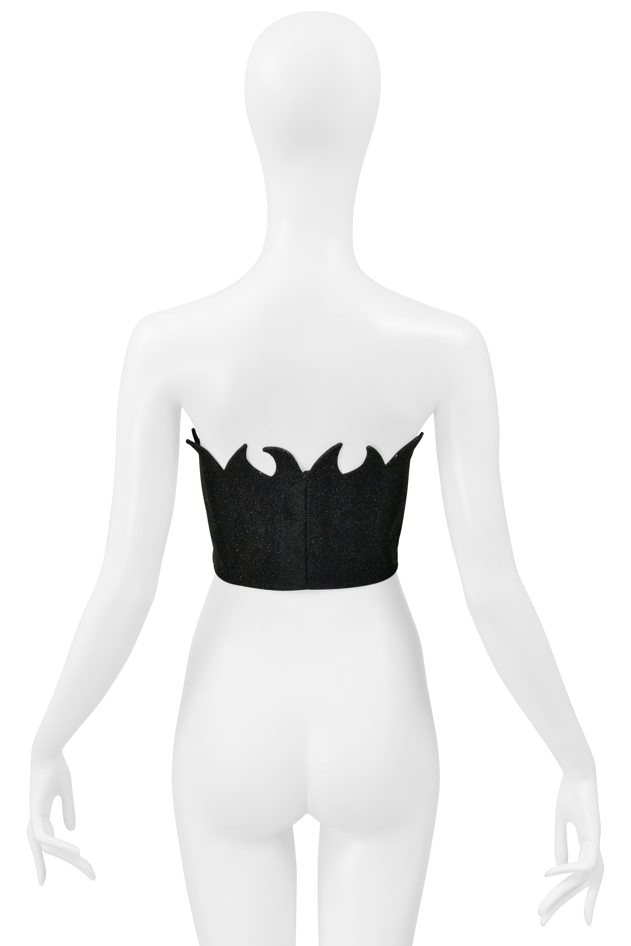 ROMEO GIGLI BLACK METALLIC FLAME BUSTIER 1992