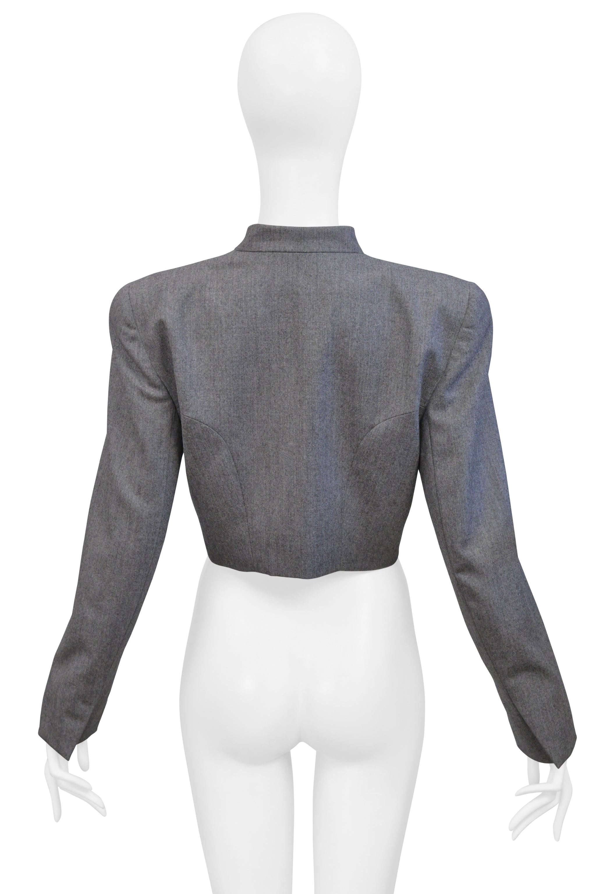 GIVENCHY BY JOHN GALLIANO CROPPED GREY JACKET WITH BOWS 1996