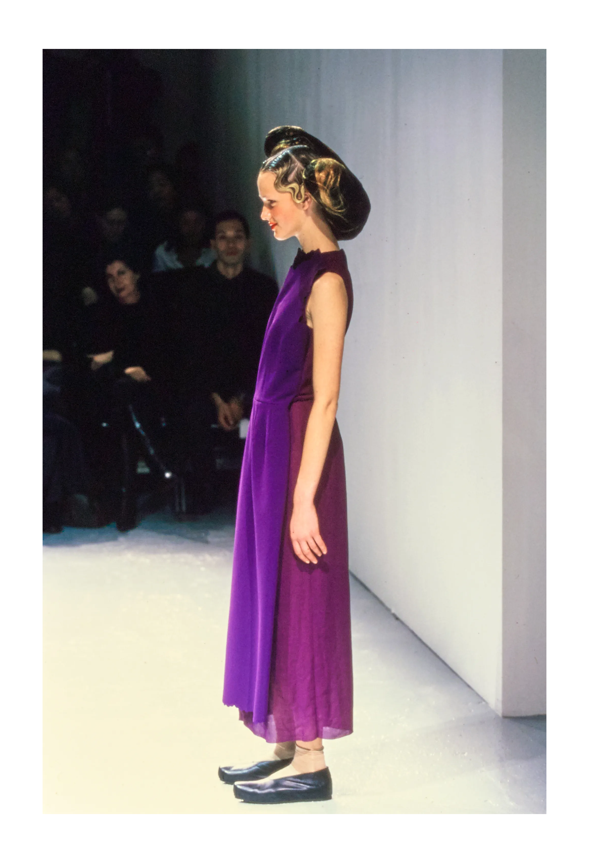 COMME DES GARCONS BLACK LEATHER BALLERINA FLATS 1999