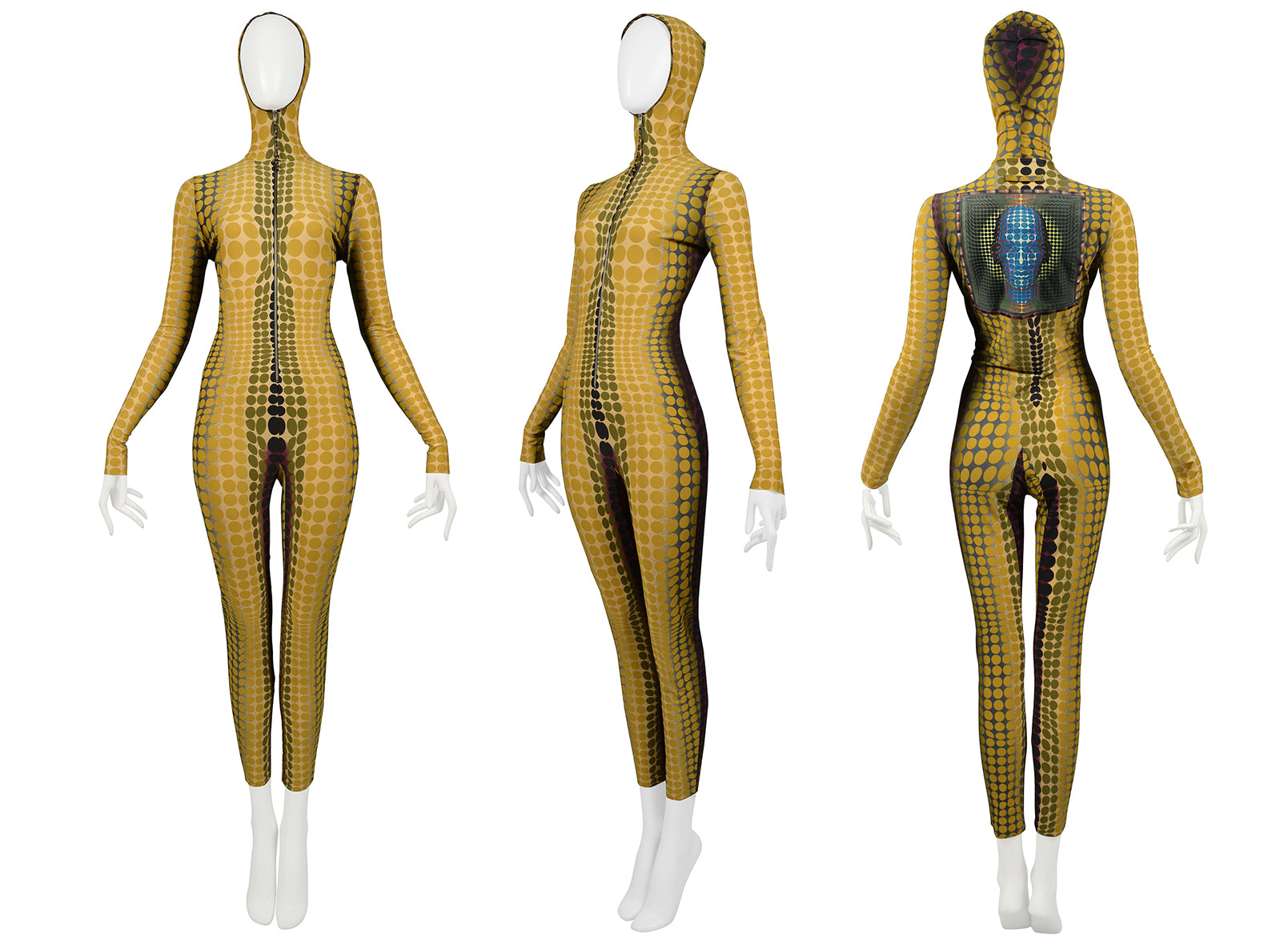 JEAN PAUL GAULTIER ICONIC YELLOW DOT "CYBER" JUMPSUIT 1995