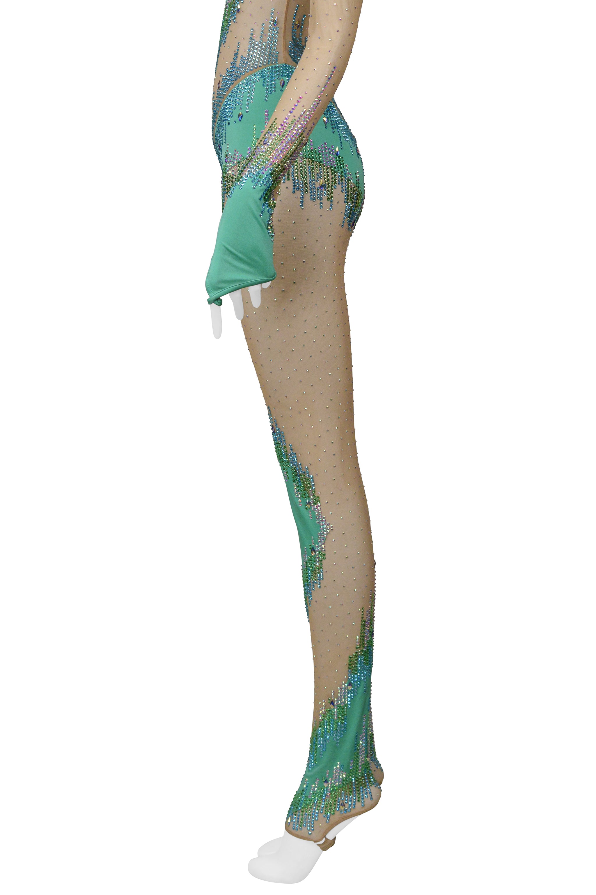 GUCCI NUDE MESH AND BEADED JUMPSUIT 2018