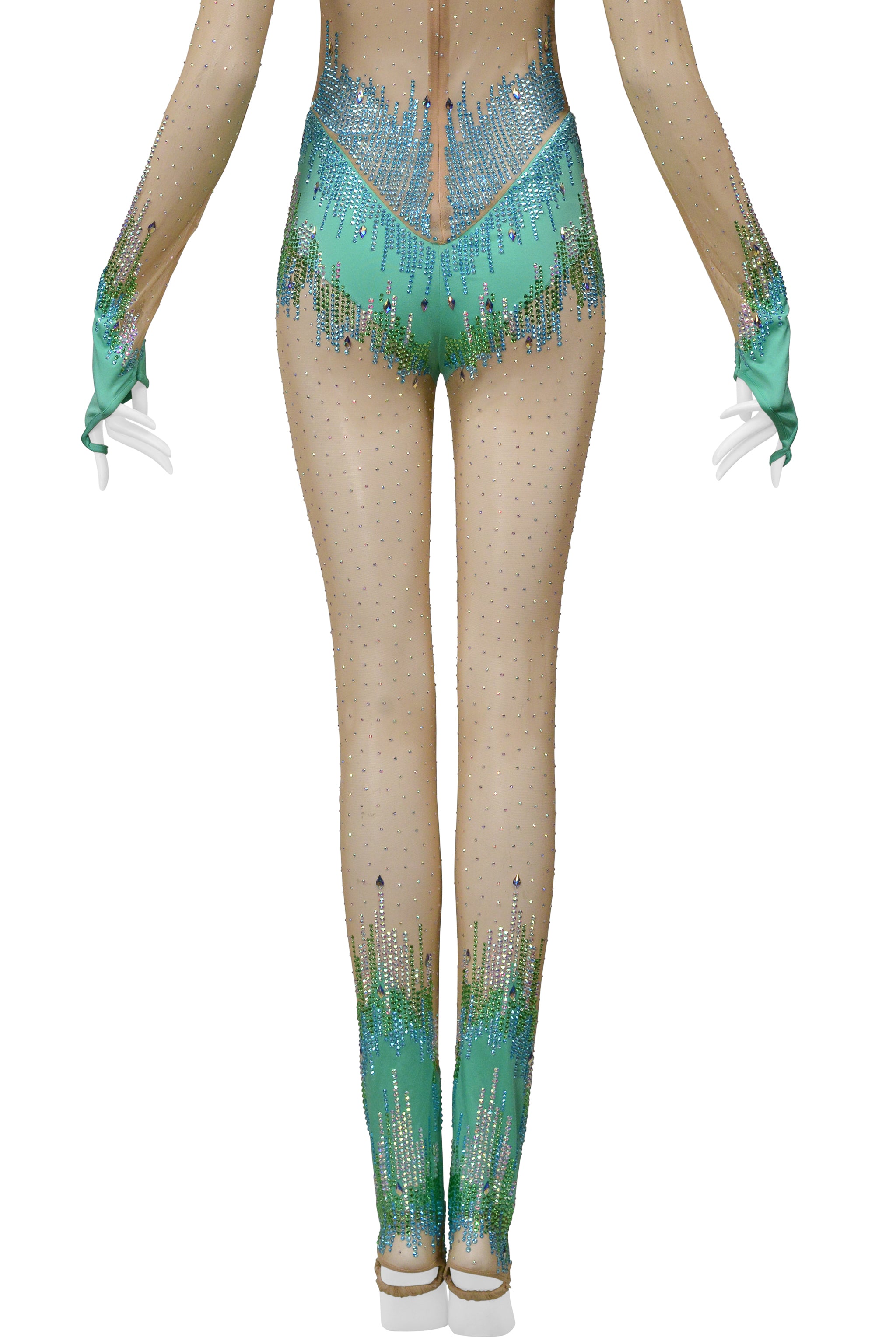 GUCCI NUDE MESH AND BEADED JUMPSUIT 2018