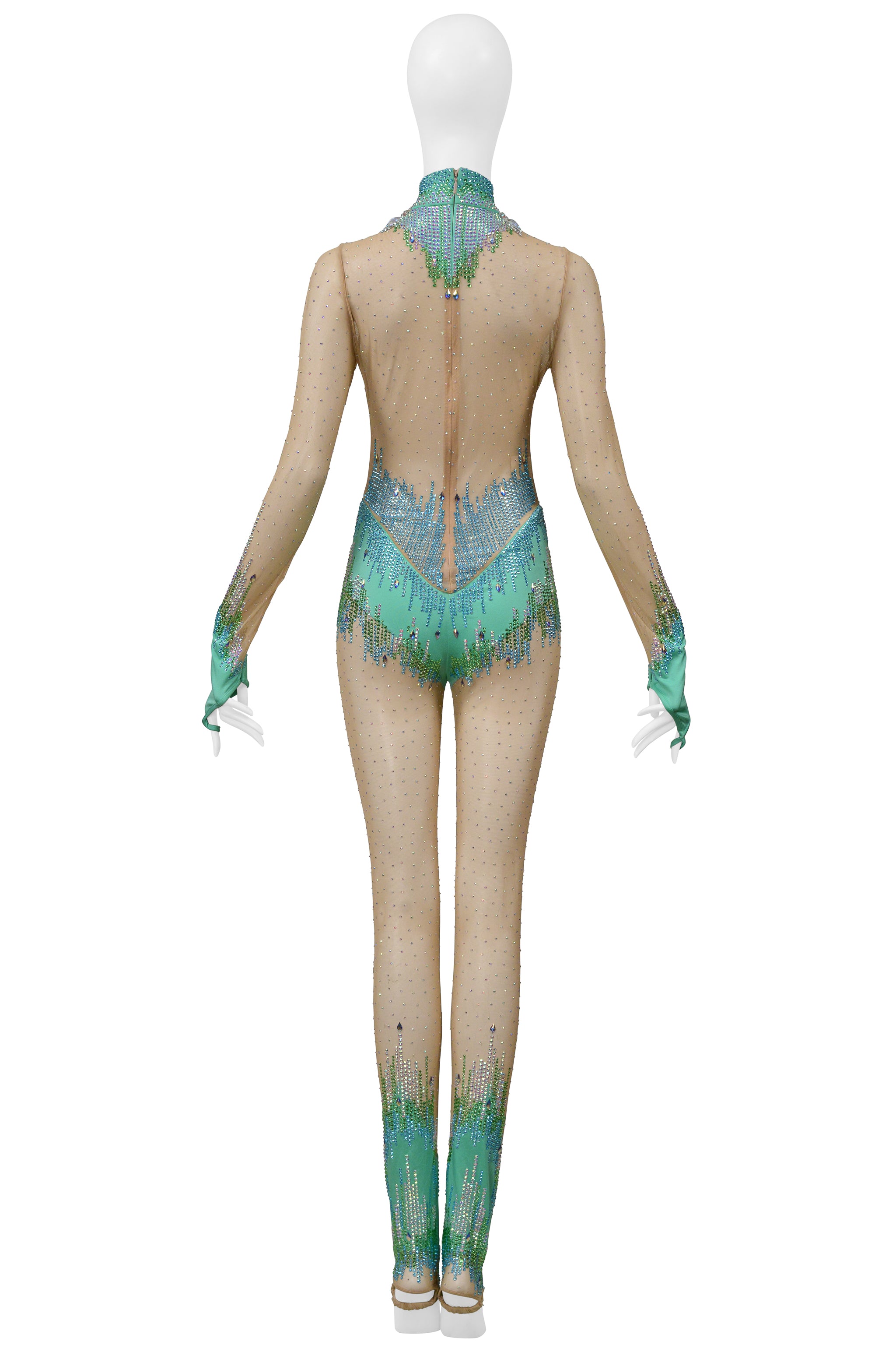 GUCCI NUDE MESH AND BEADED JUMPSUIT 2018