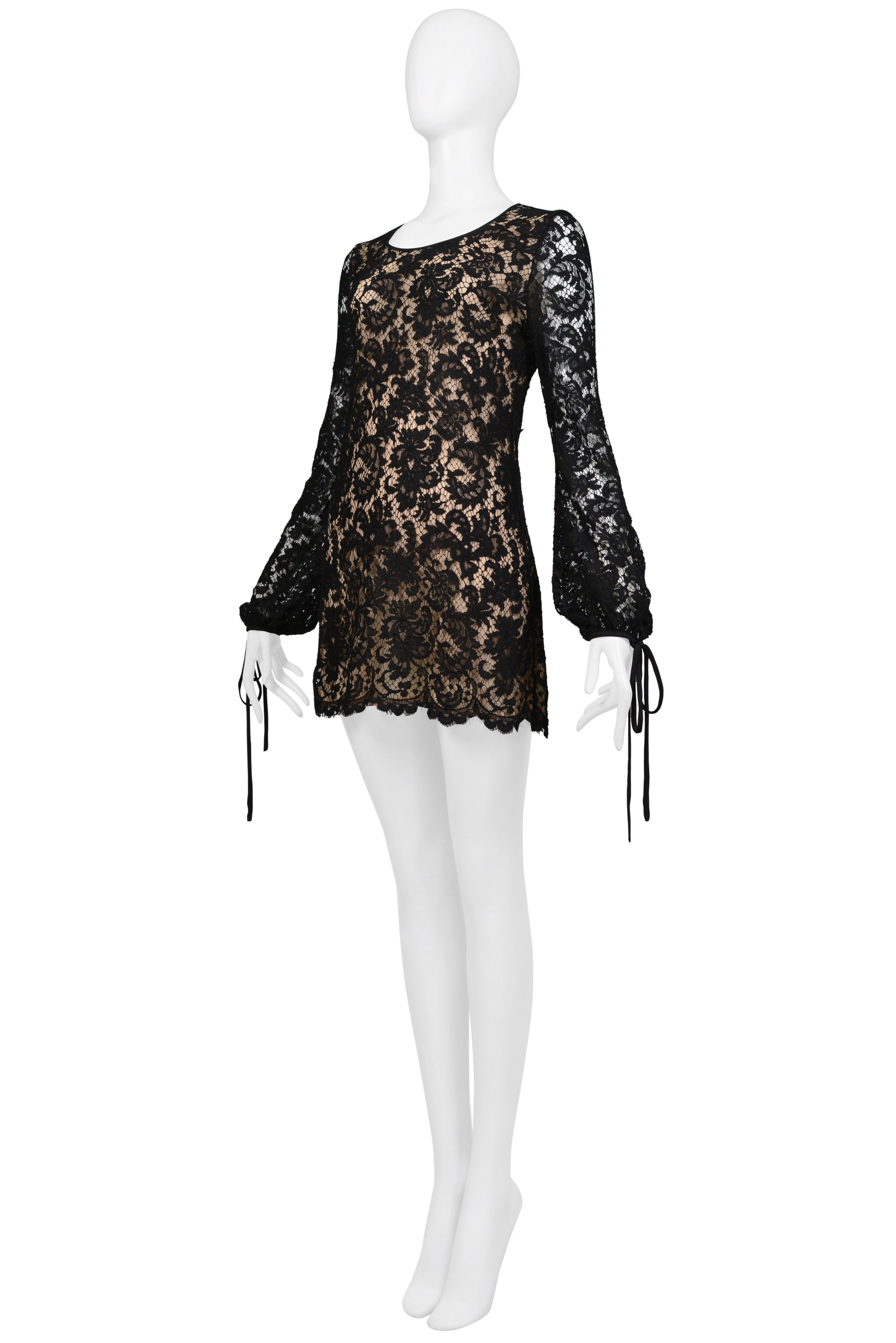 GUCCI BY TOM FORD BLACK LACE MINI DRESS 1996
