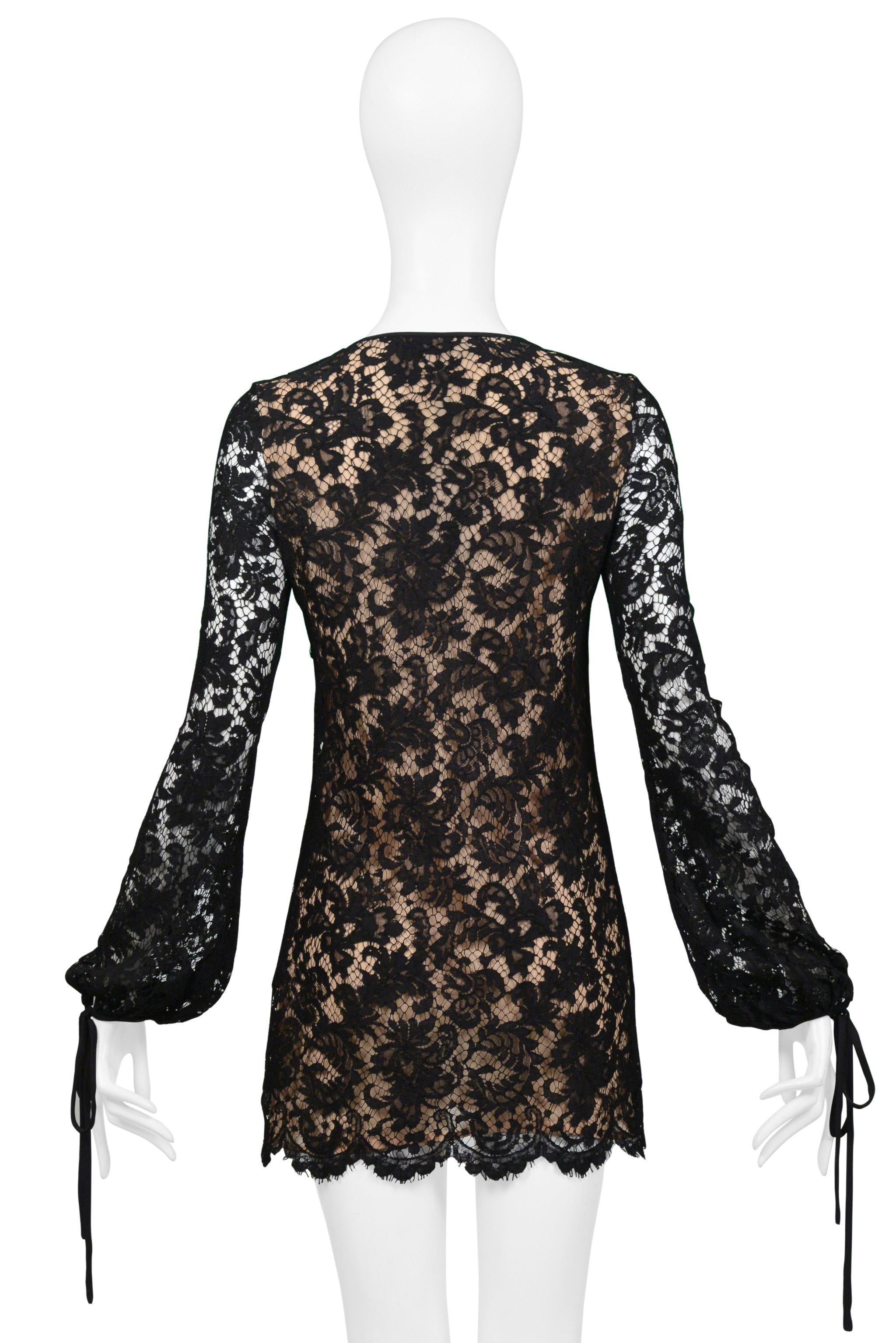 GUCCI BY TOM FORD BLACK LACE MINI DRESS 1996