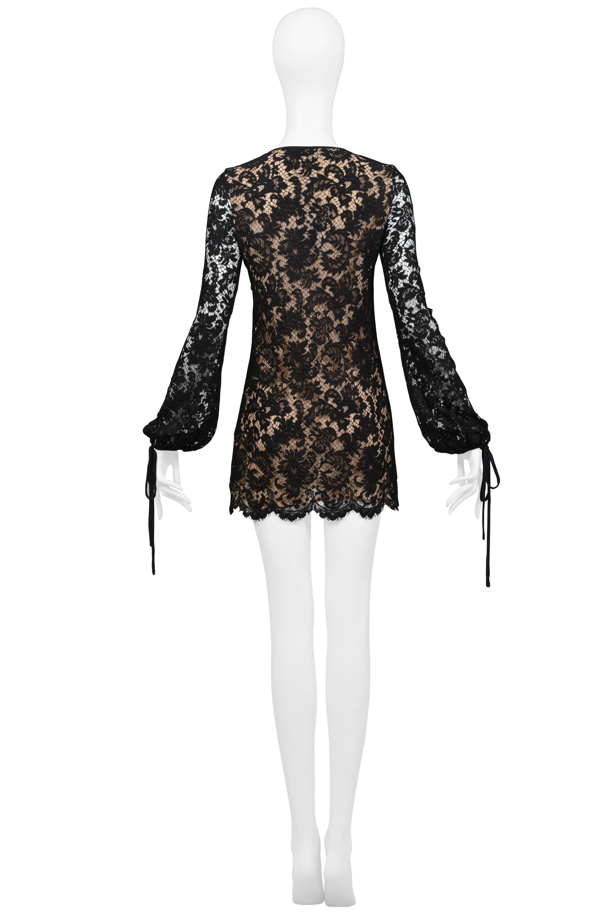 GUCCI BY TOM FORD BLACK LACE MINI DRESS 1996