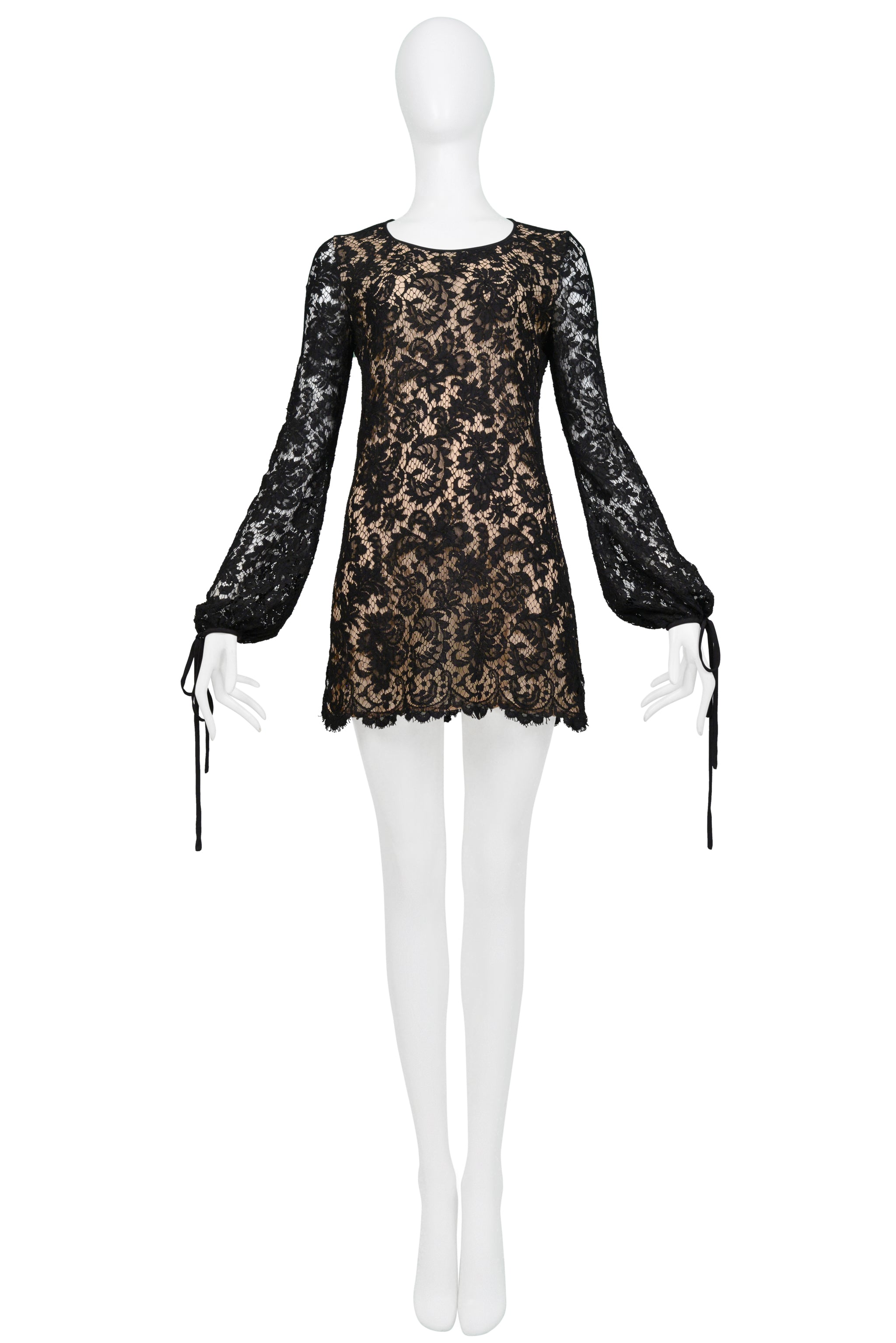 GUCCI BY TOM FORD BLACK LACE MINI DRESS 1996