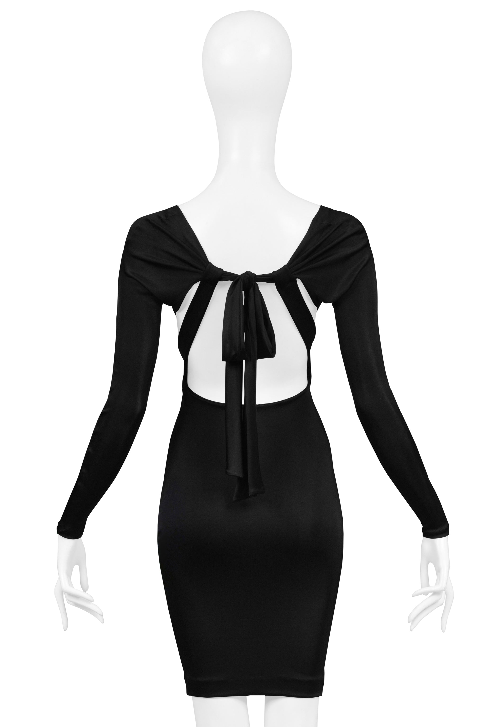 GUCCI BY TOM FORD BLACK CUTOUT MINI DRESS