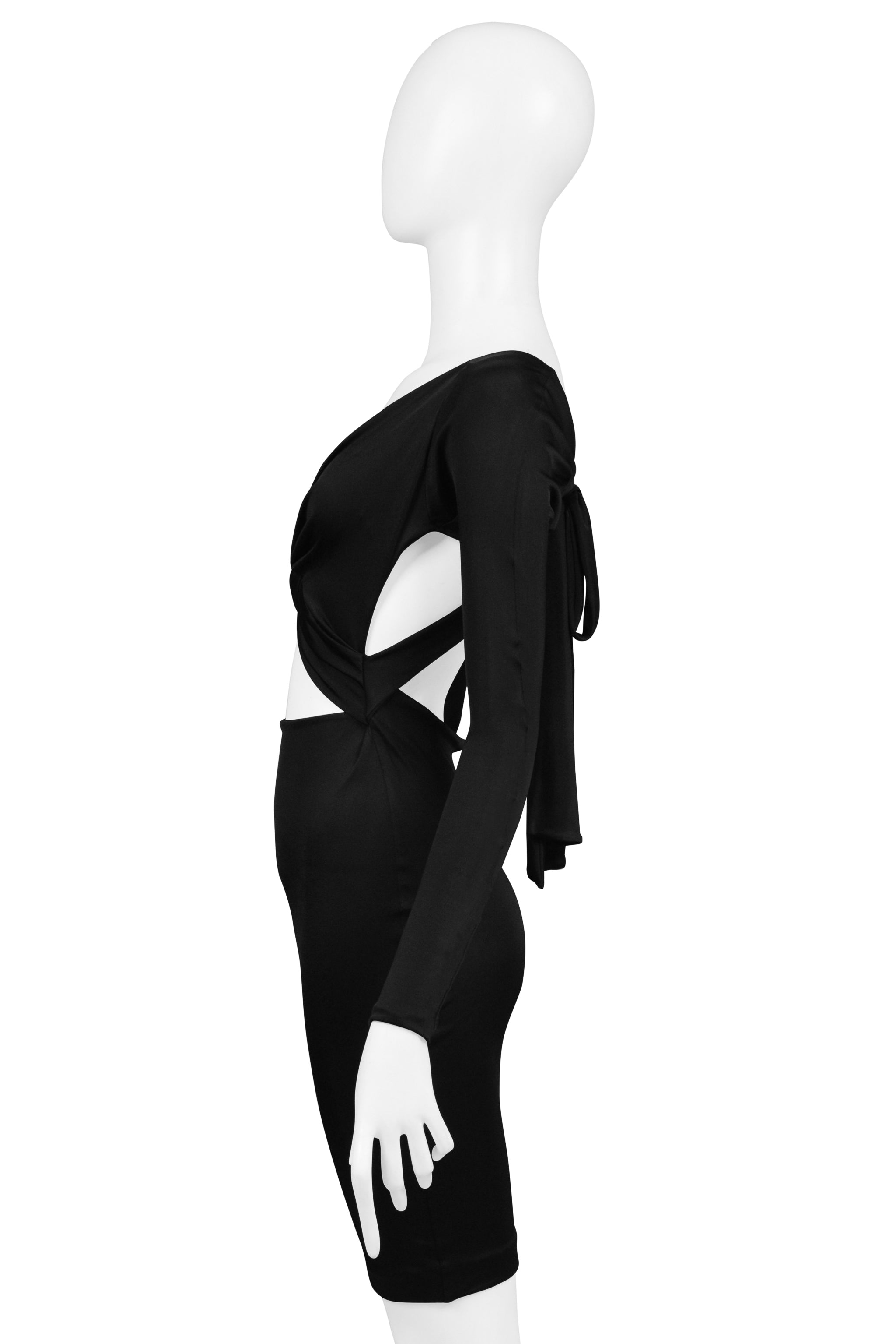 GUCCI BY TOM FORD BLACK CUTOUT MINI DRESS