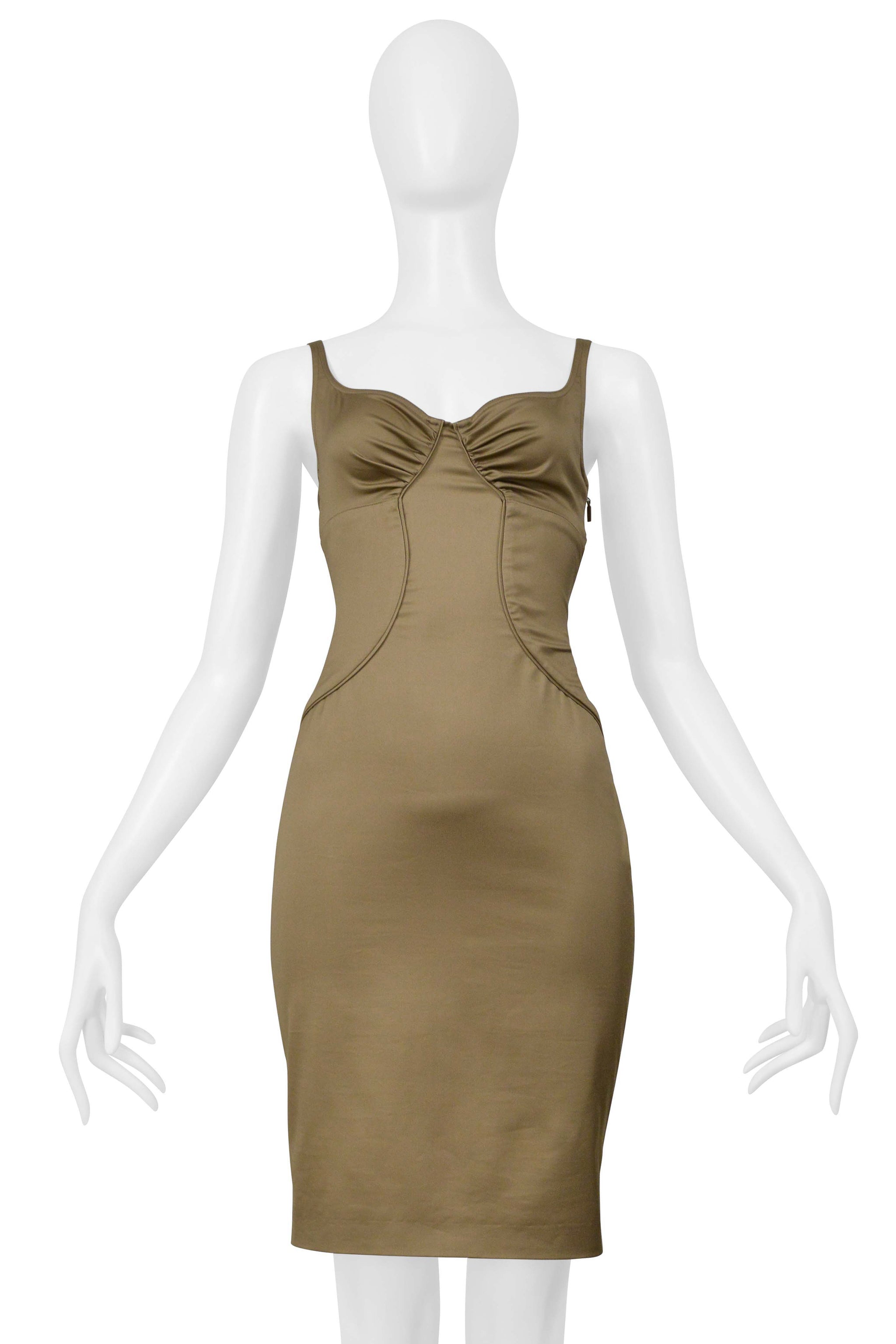 GUCCI BY TOM FORD KHAKI COCKTAIL DRESS 2003