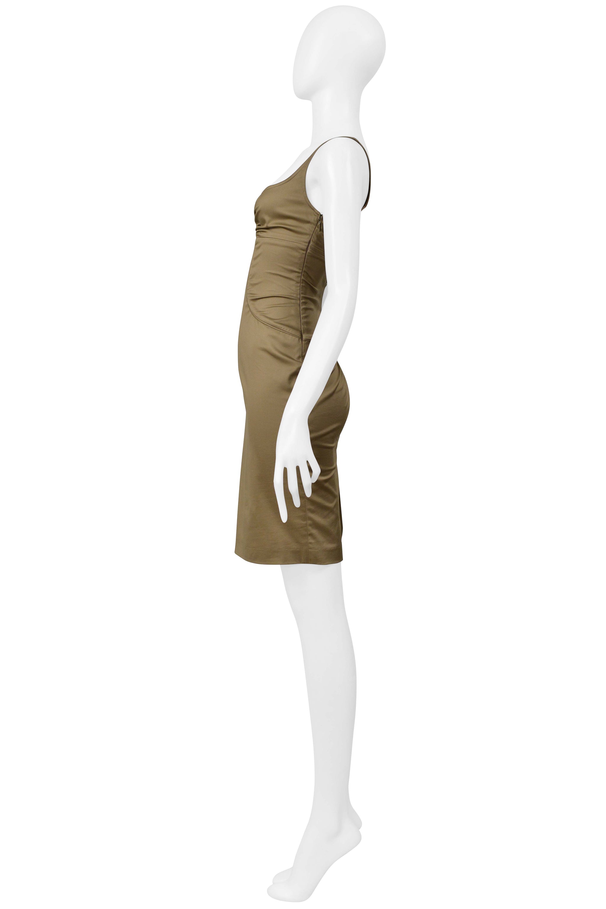 GUCCI BY TOM FORD KHAKI COCKTAIL DRESS 2003