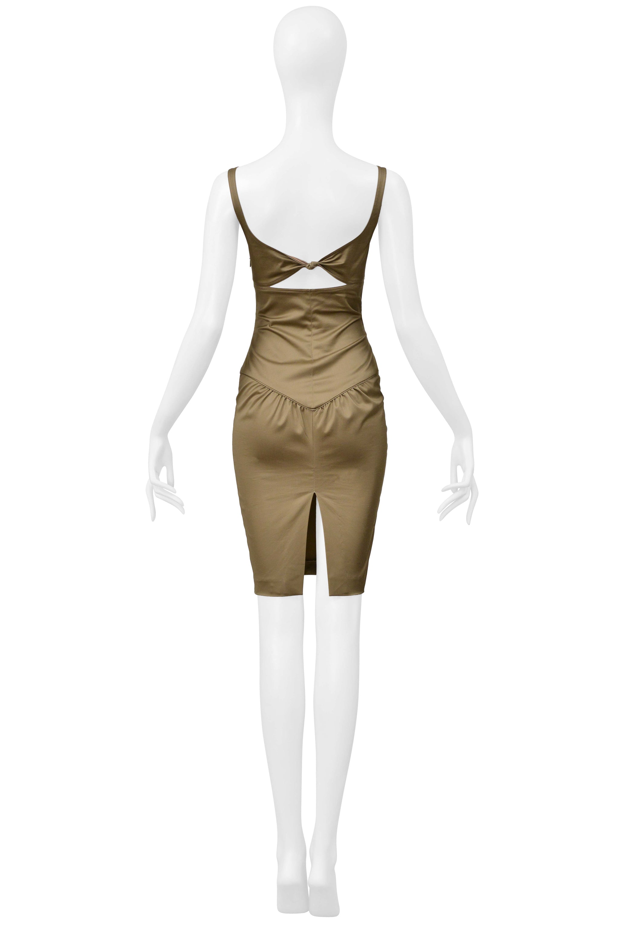 GUCCI BY TOM FORD KHAKI COCKTAIL DRESS 2003
