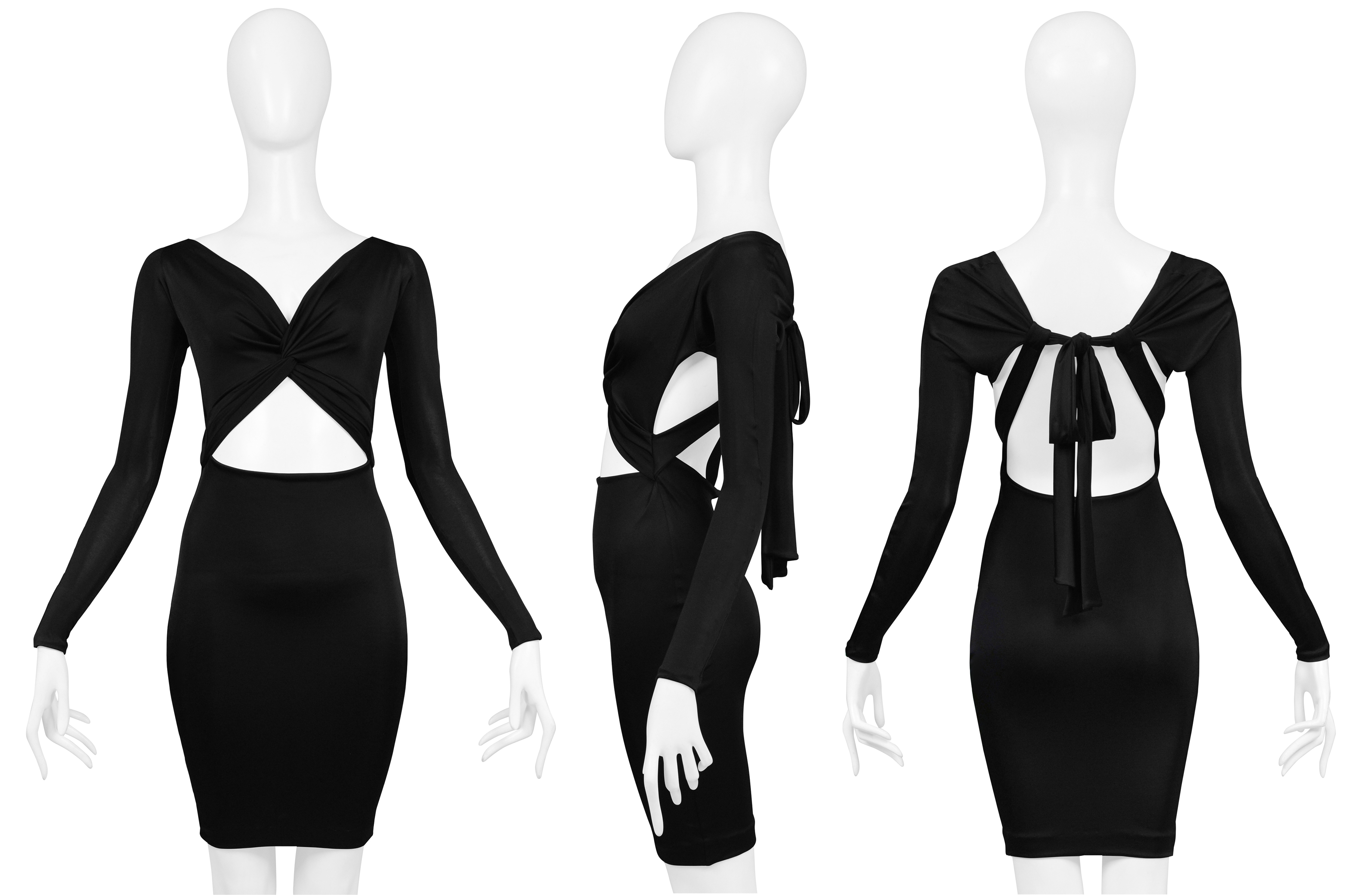 GUCCI BY TOM FORD BLACK CUTOUT MINI DRESS