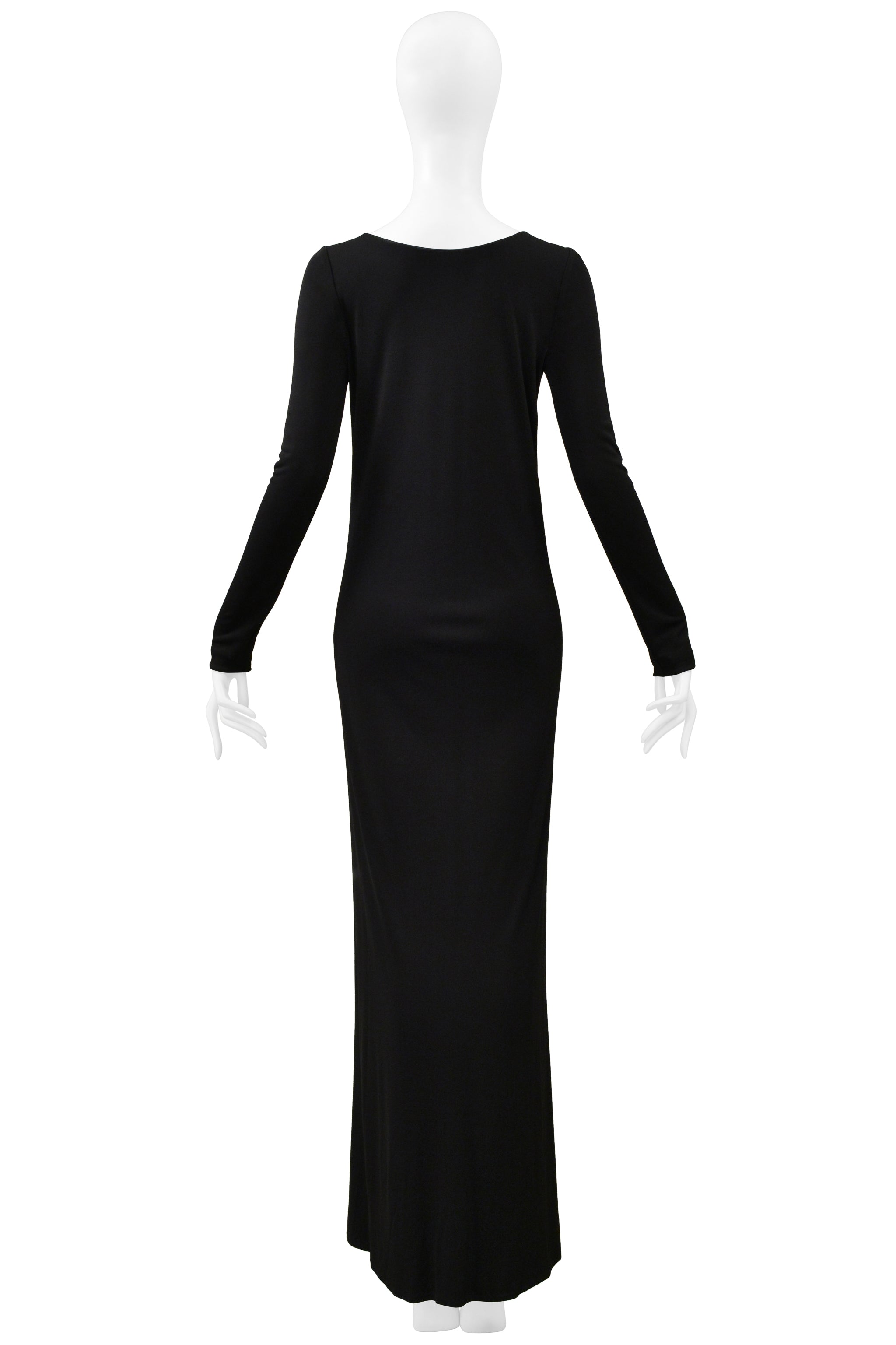 GUCCI BY TOM FORD ICONIC CUTOUT GOWN WITH GOLD BELT 1996