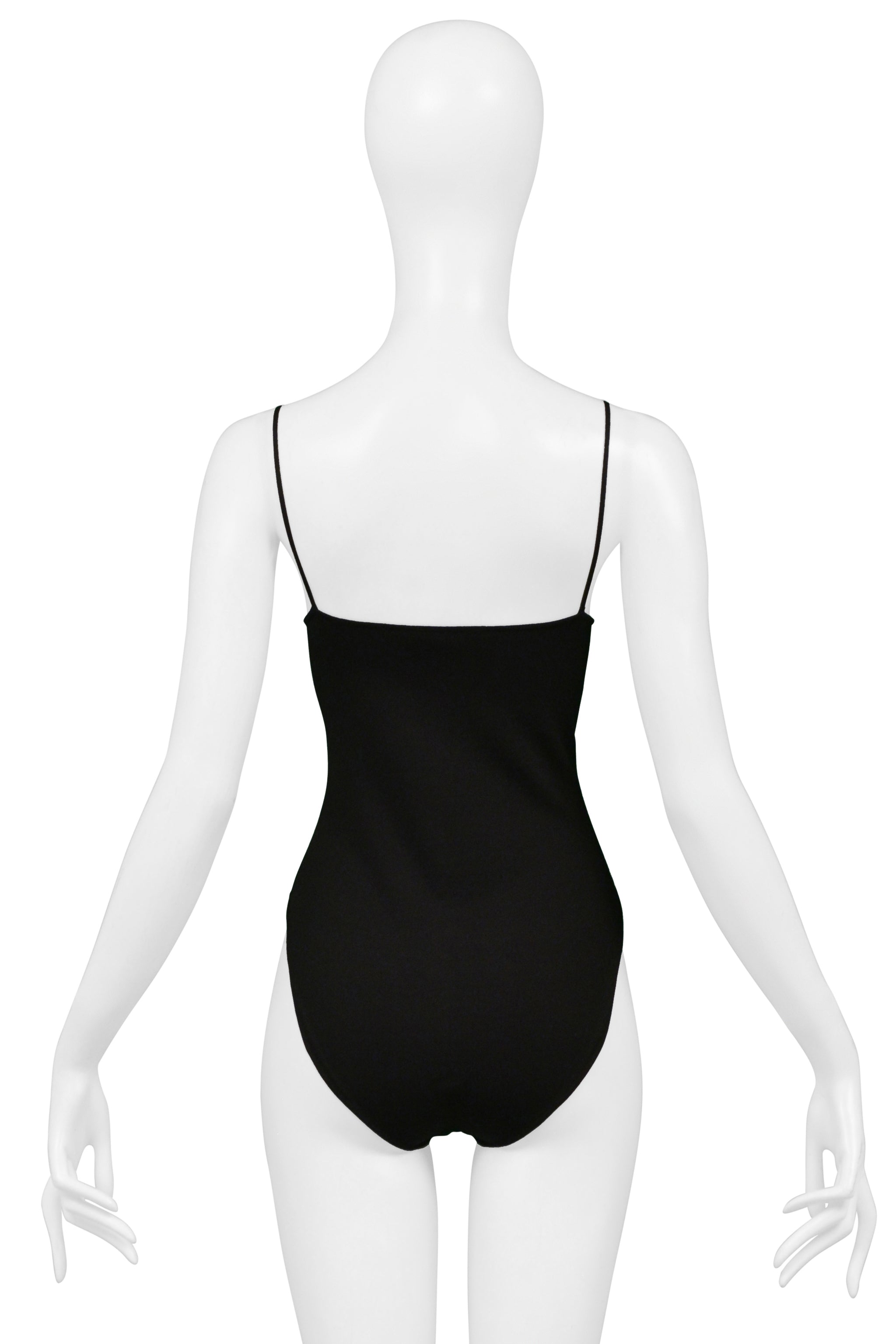 GUCCI BY TOM FORD BLACK VISCOSE ONE PIECE BODYSUIT 1998