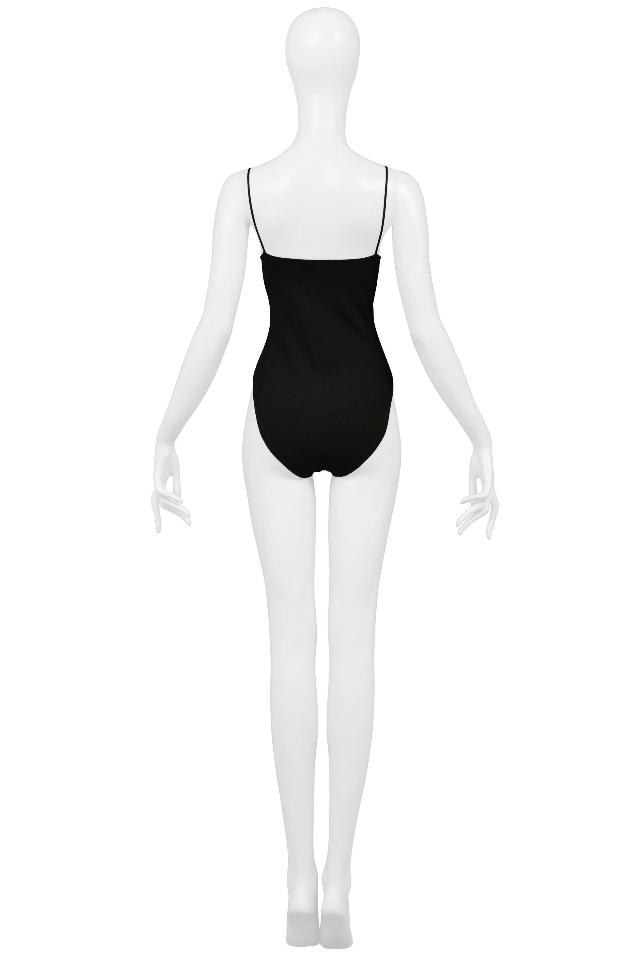 GUCCI BY TOM FORD BLACK VISCOSE ONE PIECE BODYSUIT 1998