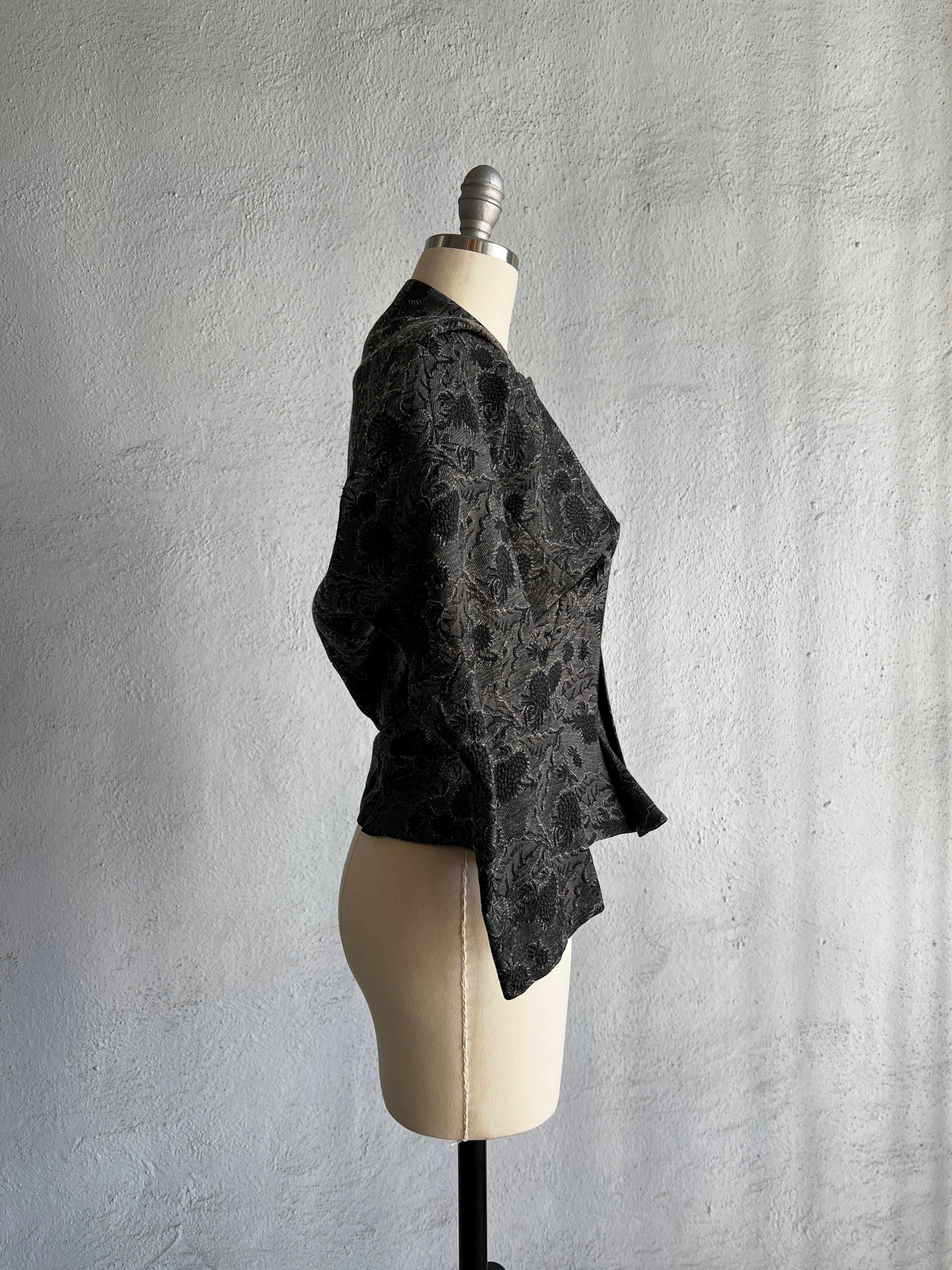 JUNYA WATANABE GREY FLORAL RUBBER NEOPRENE FANCY TRANSFORMABLE JACKET 1999-2000