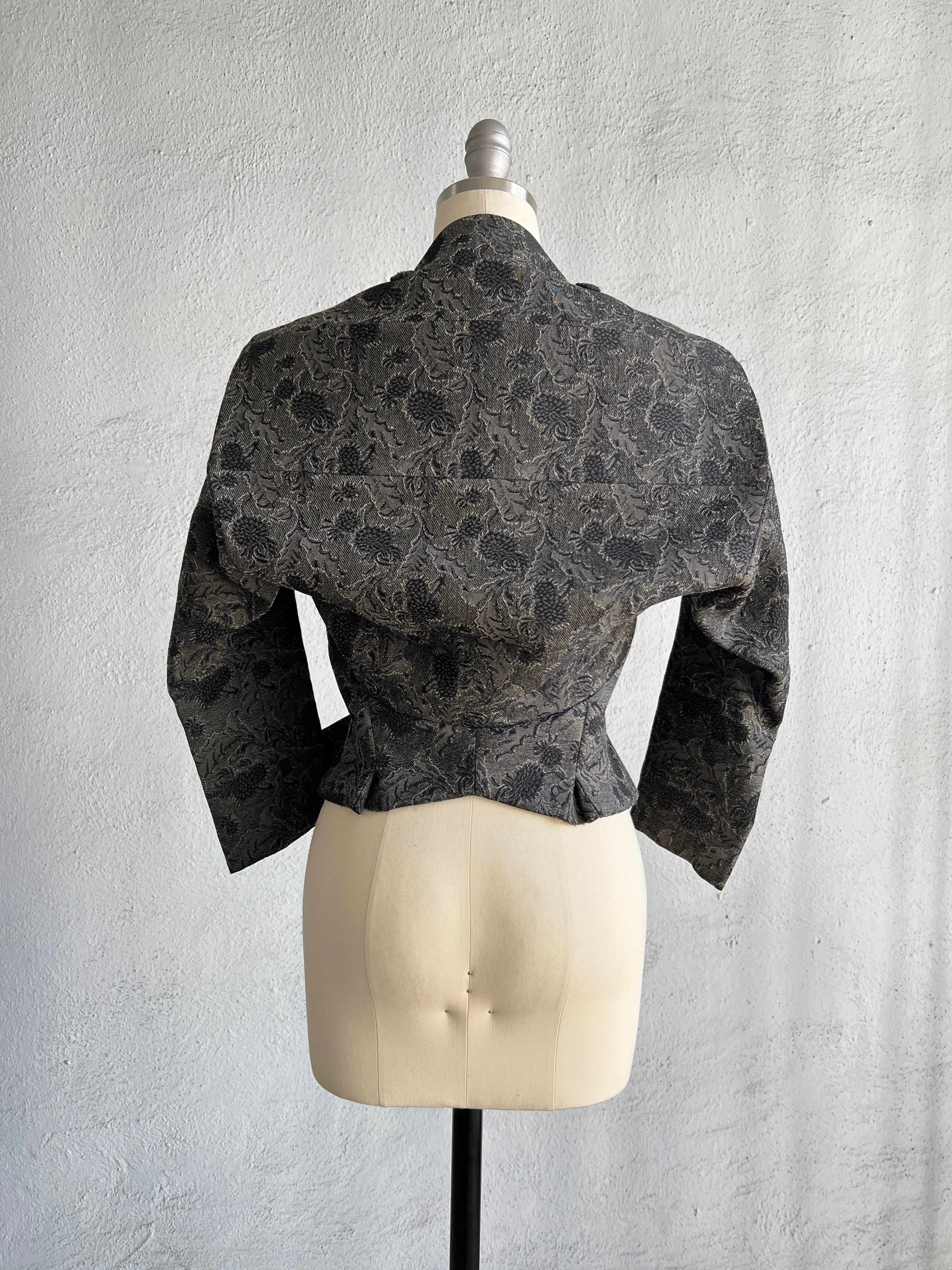 JUNYA WATANABE GREY FLORAL RUBBER NEOPRENE FANCY TRANSFORMABLE JACKET 1999-2000