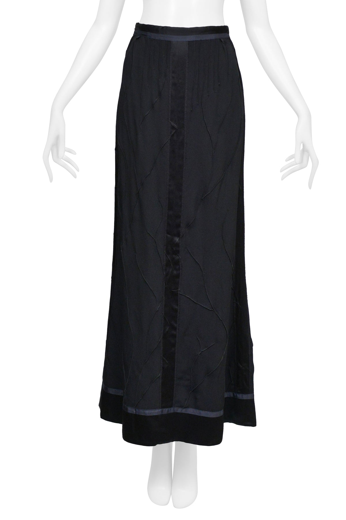 JEAN PAUL GAULTIER HIGH WAISTED BLACK SATIN SKIRT