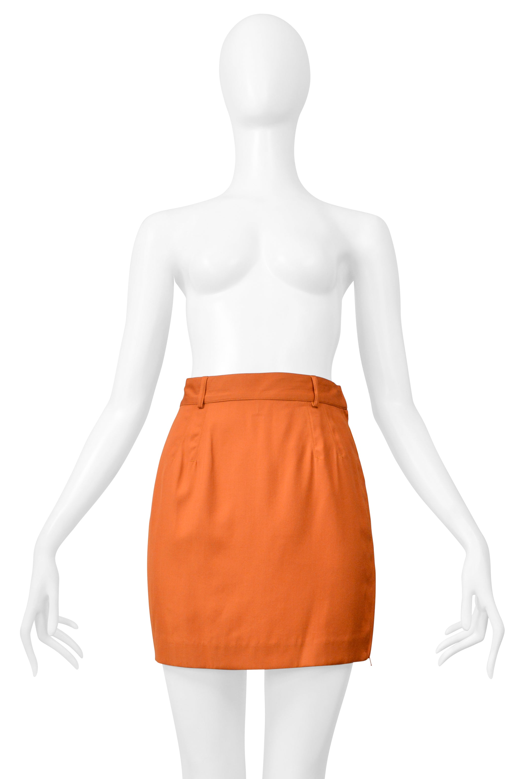 JEAN PAUL GAULTIER ORANGE WOOL SKIRT SUIT ENSEMBLE
