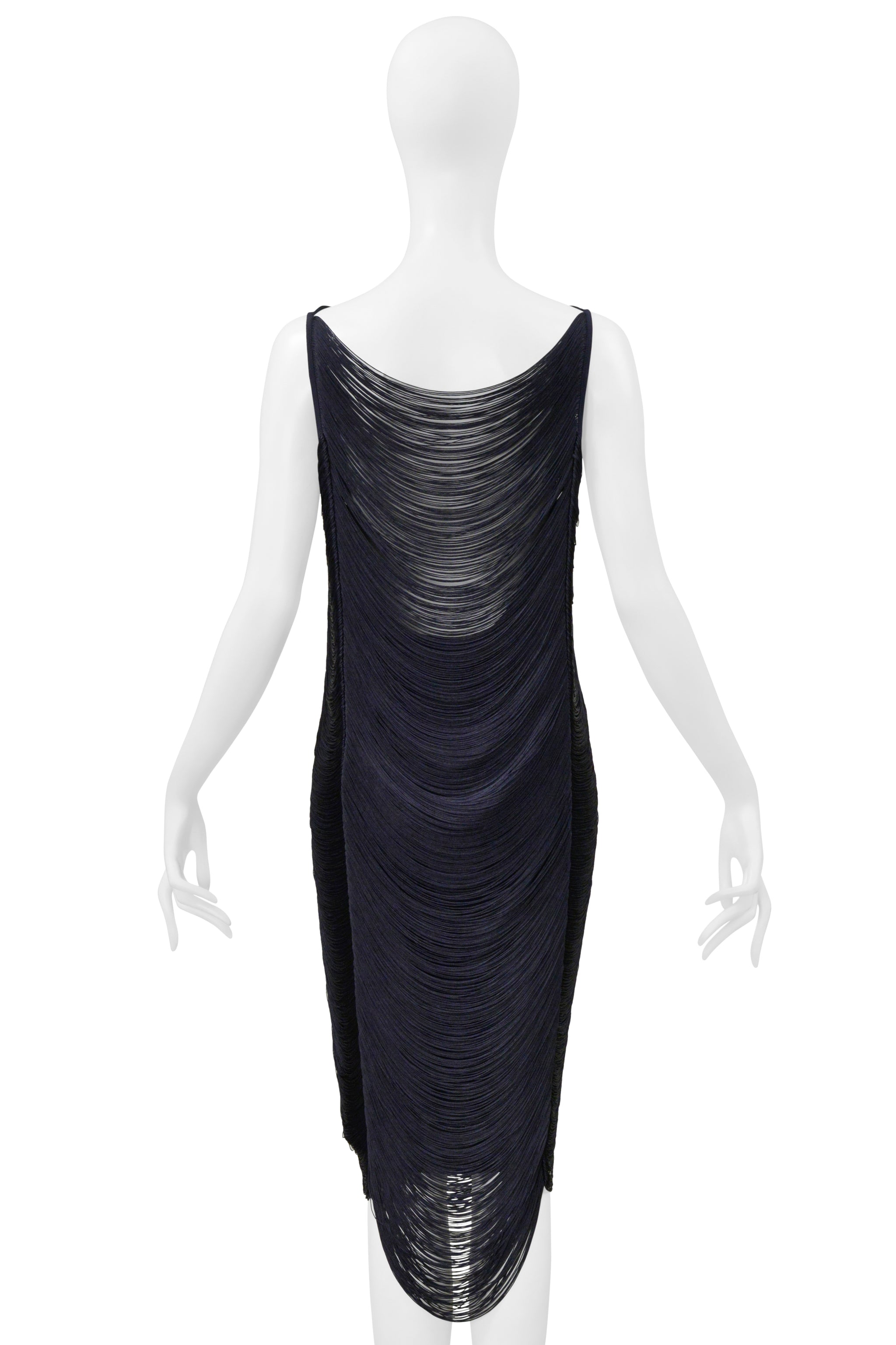 JIL SANDER BY RAF SIMONS BLACK FRINGE DRESS 2009