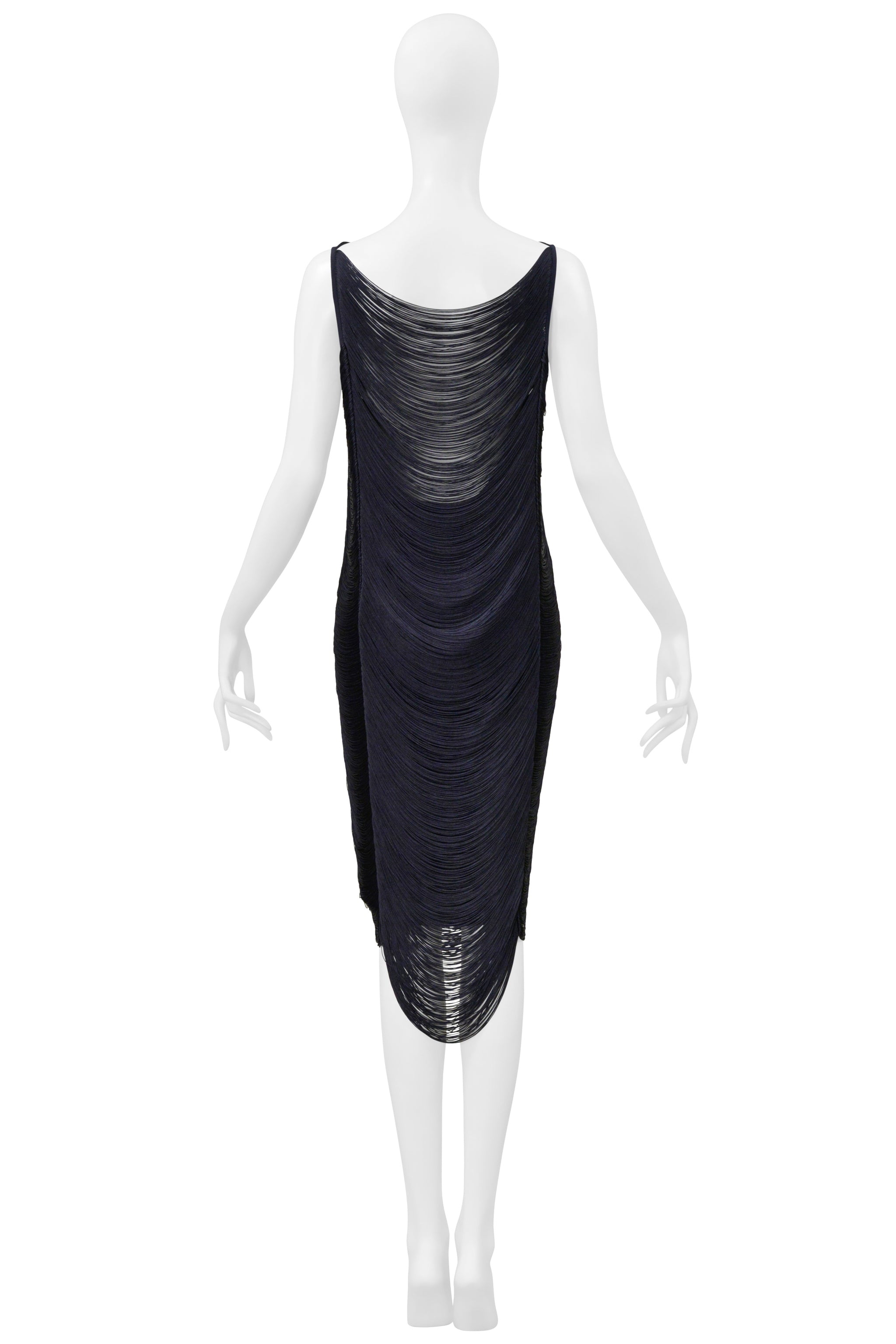 JIL SANDER BY RAF SIMONS BLACK FRINGE DRESS 2009