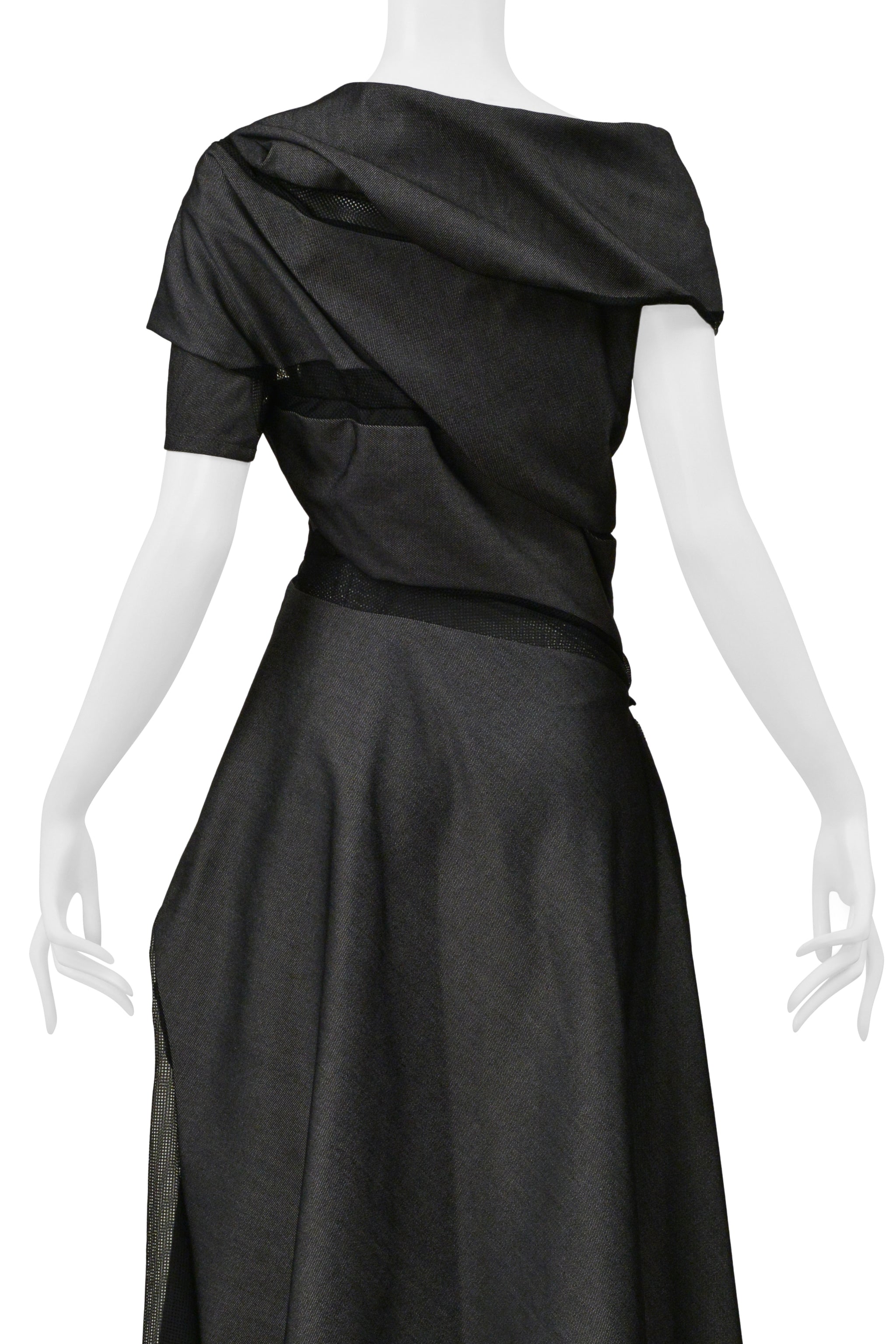 JUNYA WATANABE GRAY DENIM 1940'S STYLE DRESS 2000