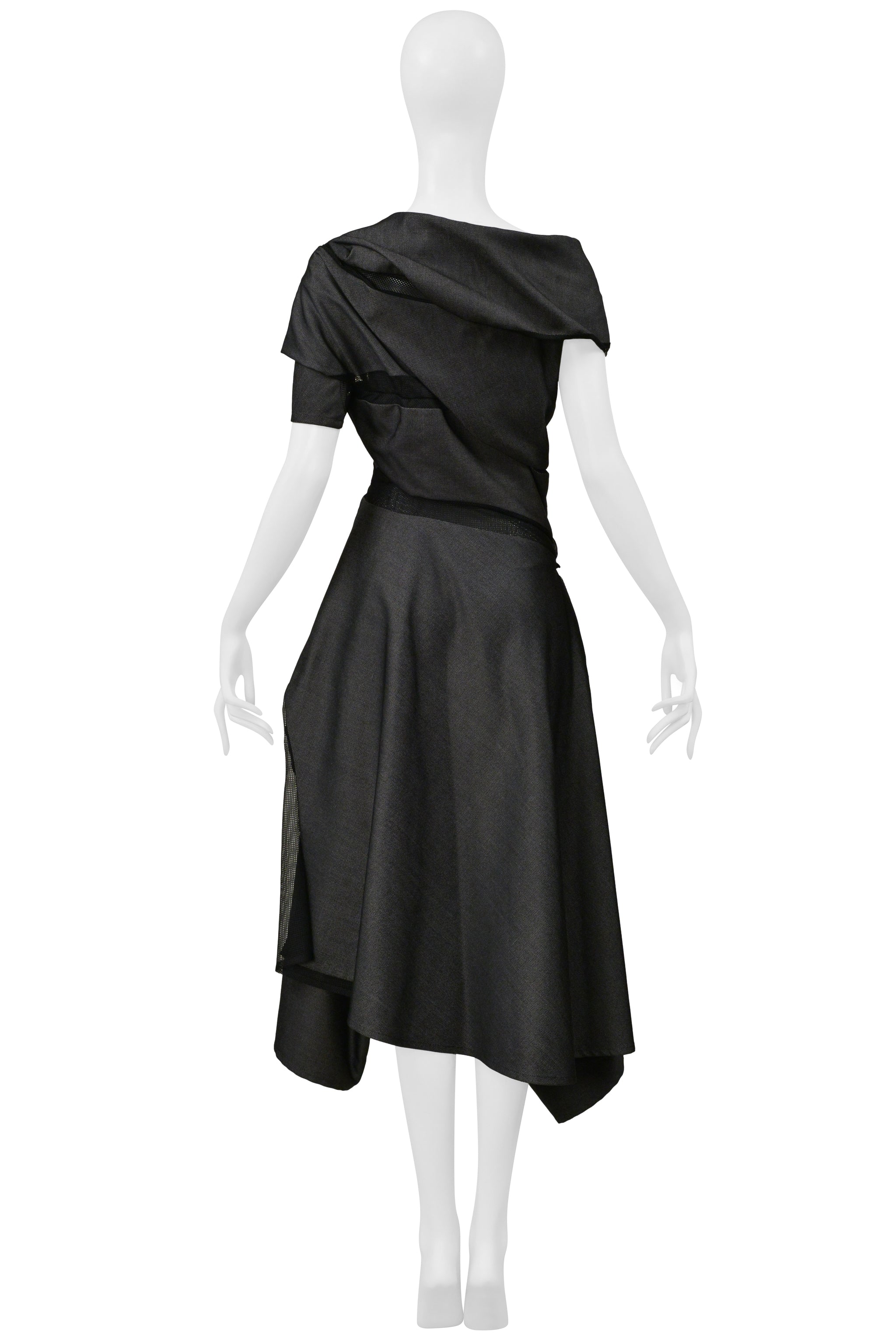 JUNYA WATANABE GRAY DENIM 1940'S STYLE DRESS 2000