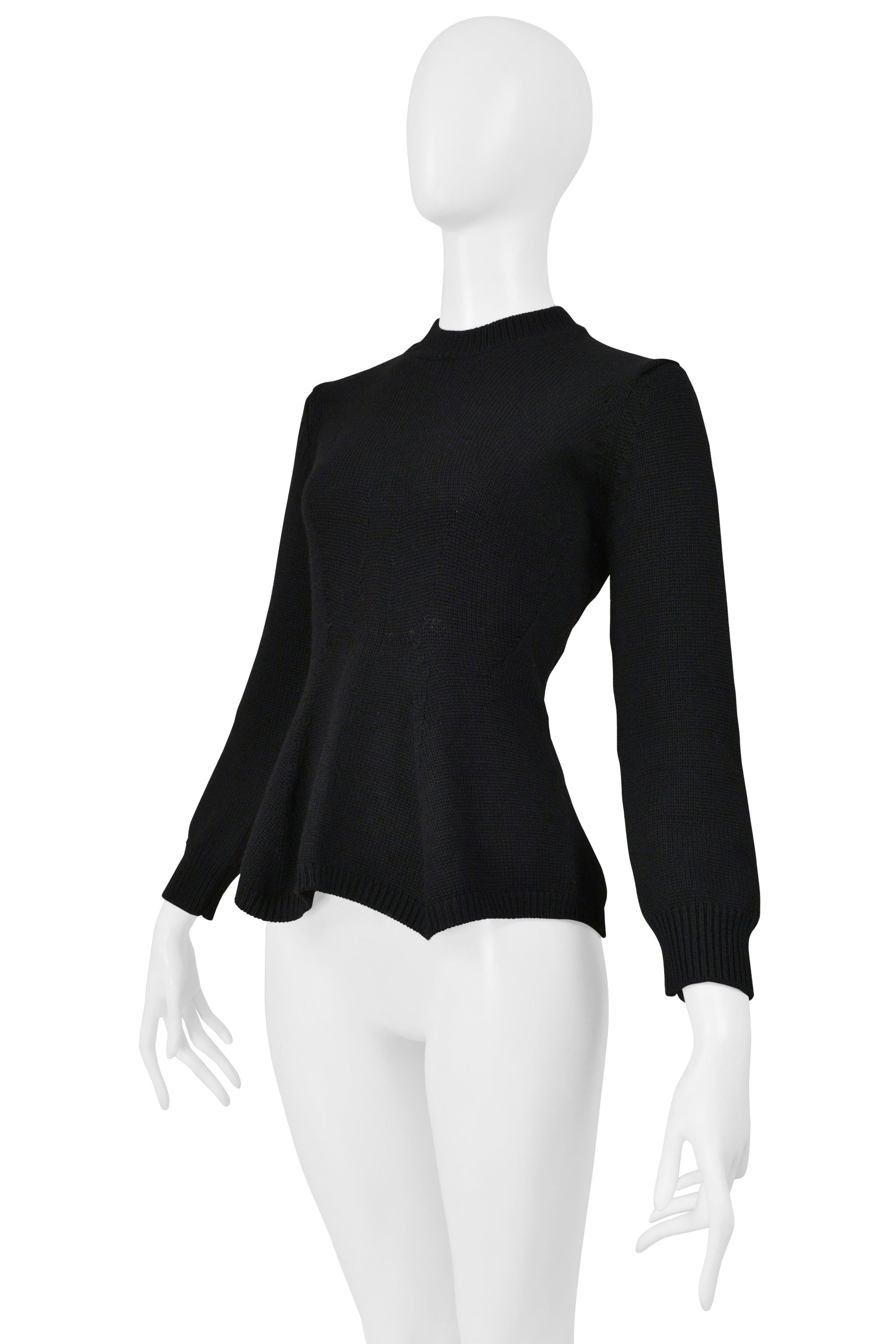 JUNYA WATANABE BLACK FITTED SWEATER WITH CREW NECK 1999-00