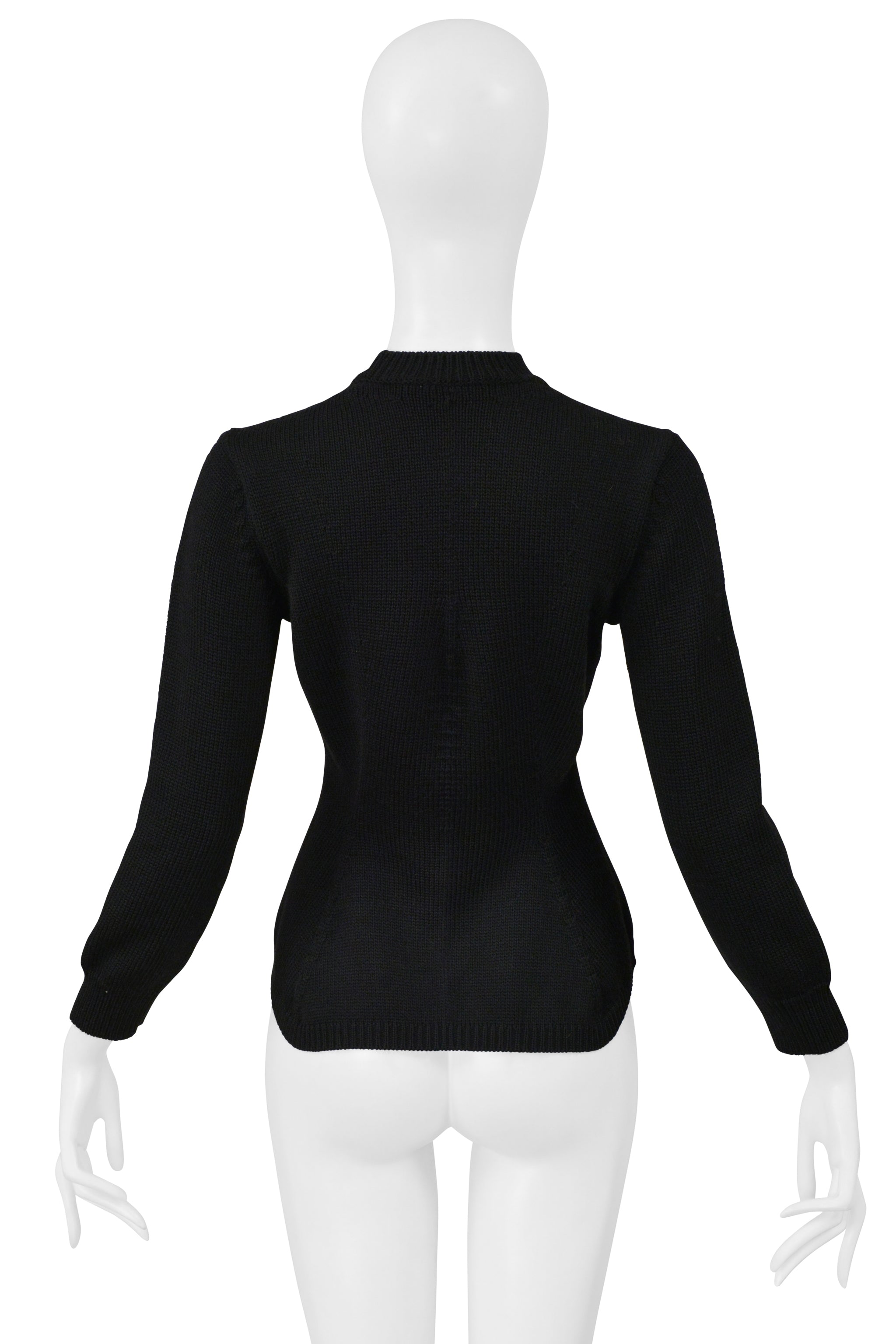 JUNYA WATANABE BLACK FITTED SWEATER WITH CREW NECK 1999-00