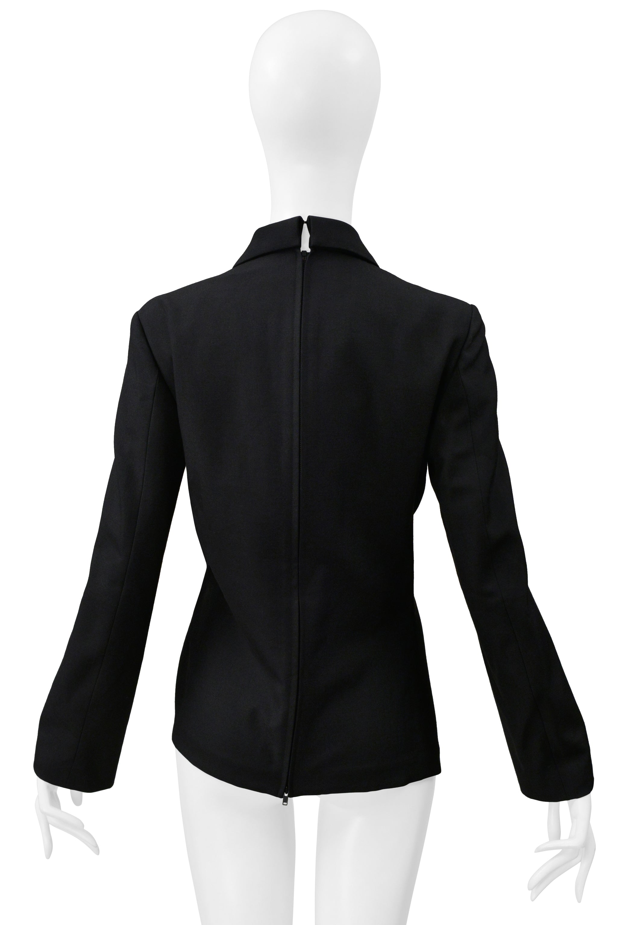 JUNYA WATANABE BLACK JACKET WITH DRAMATIC METAL RINGS 1999-2000