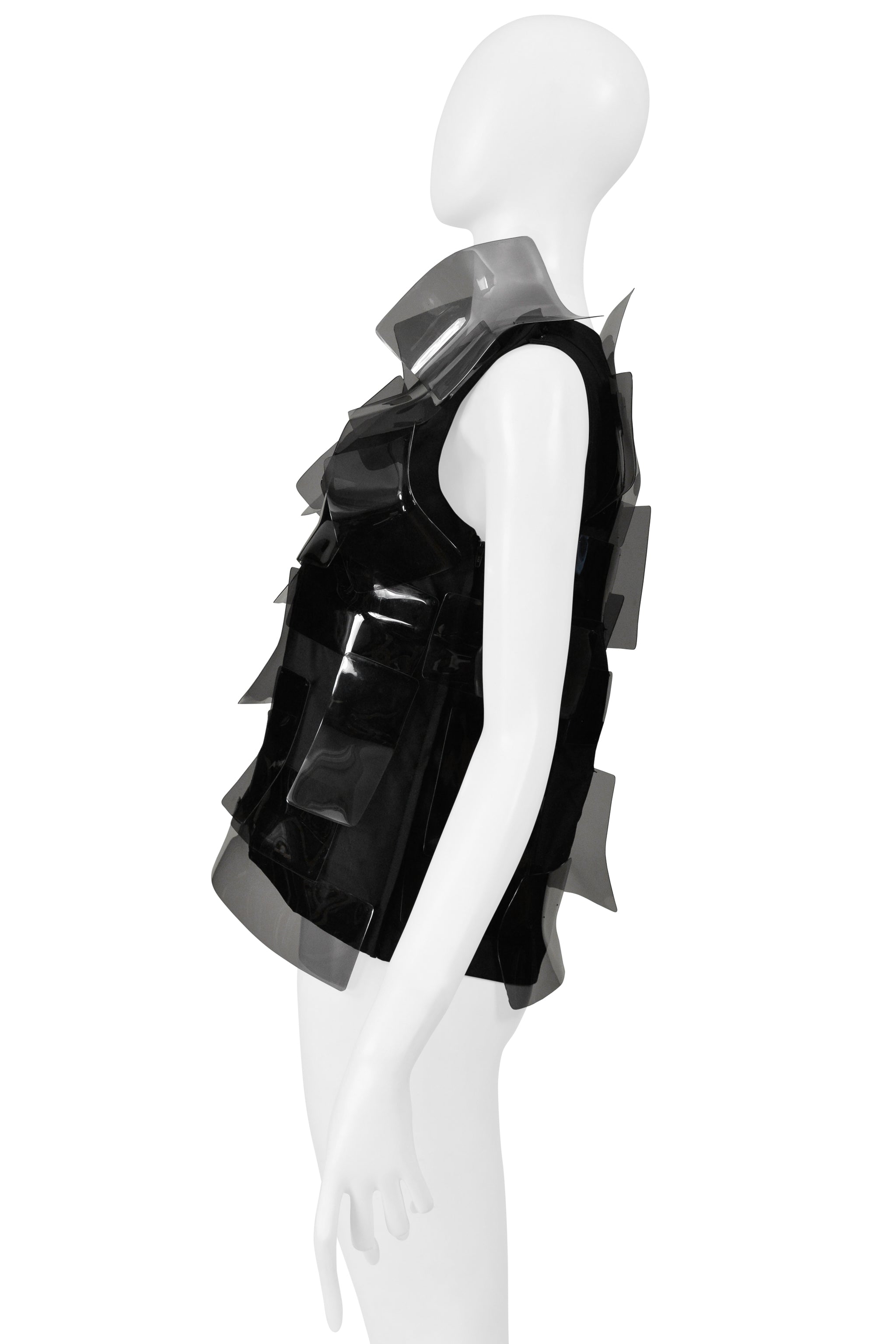JUNYA WATANABE BLACK TECH TOP WITH MOLDED ACRYLIC PIECES 2001