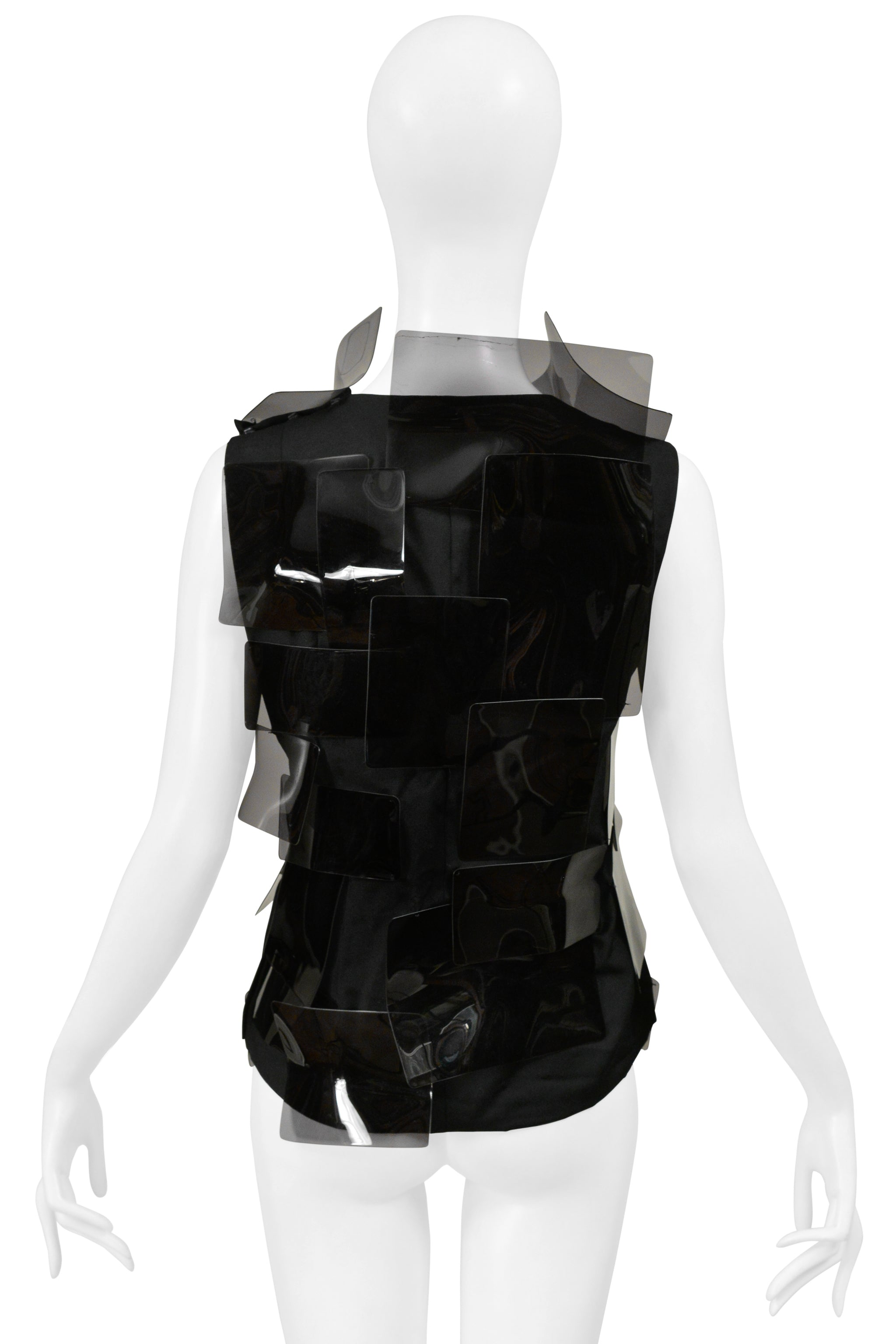 JUNYA WATANABE BLACK TECH TOP WITH MOLDED ACRYLIC PIECES 2001